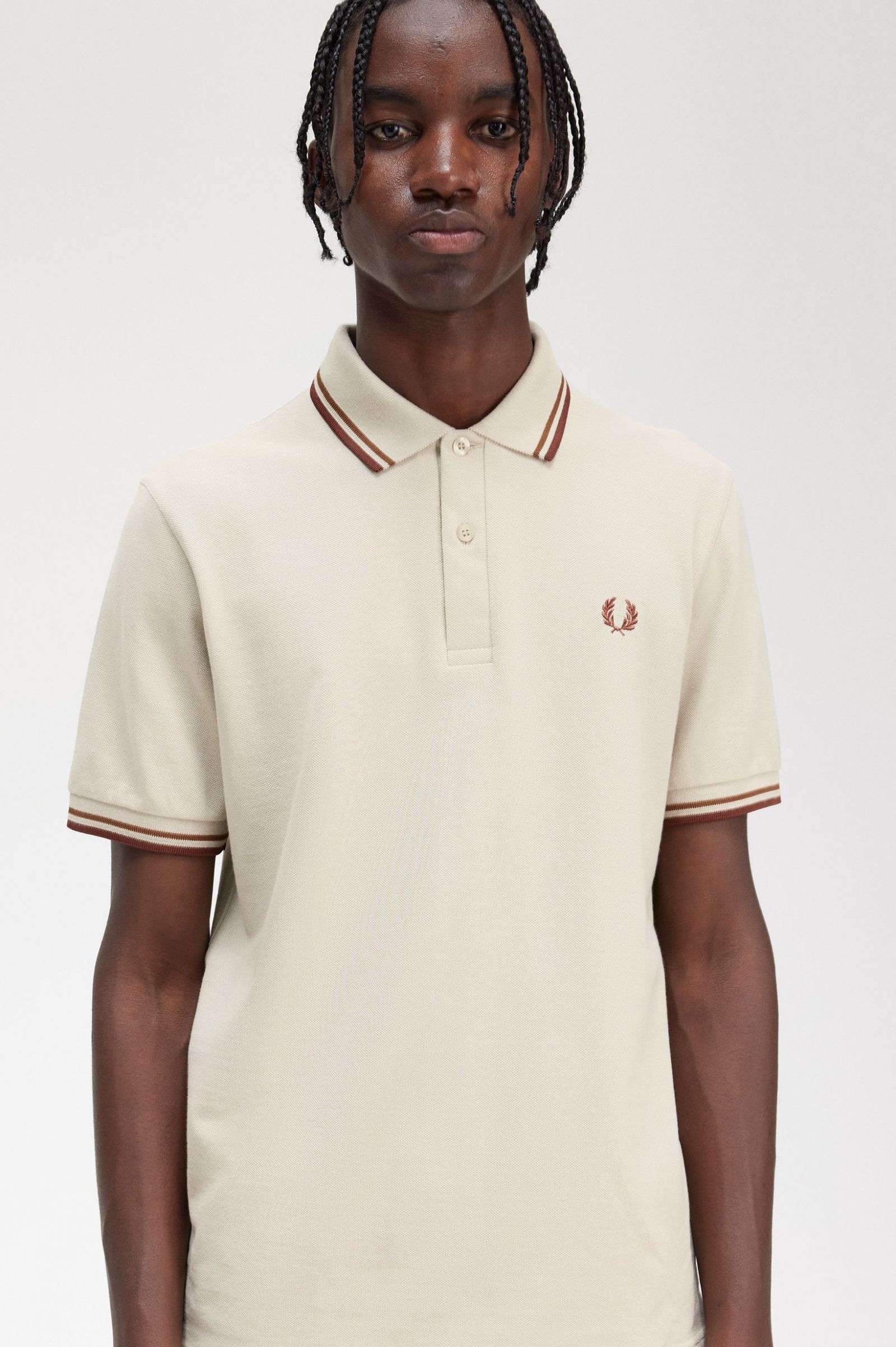 The Fred Perry ShirtM12 Oatmeal / Dark Caramel / Whisky Brown 7039035
