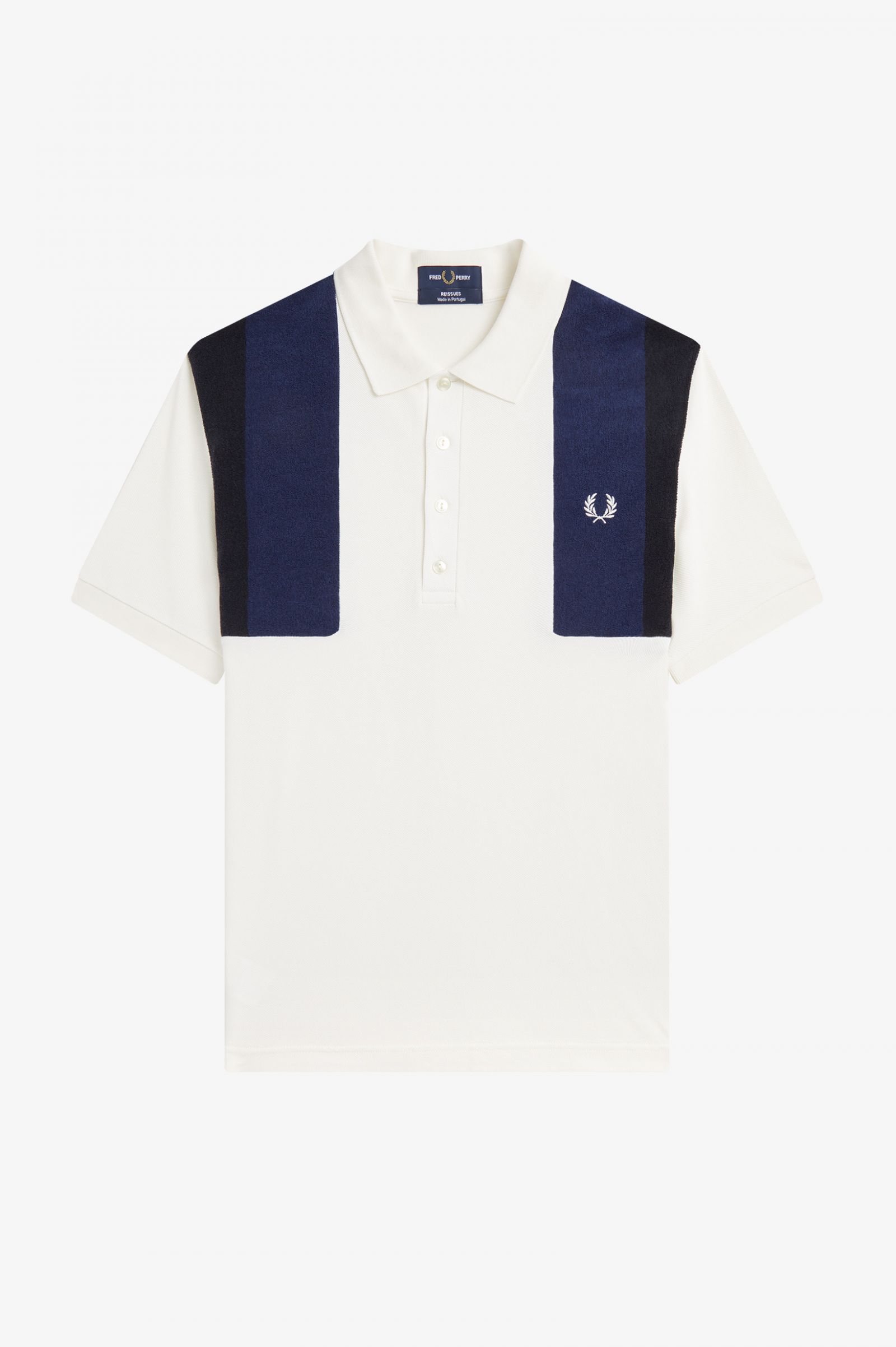 ReissuesTowelling Panel Polo Shirt French Navy 7037904