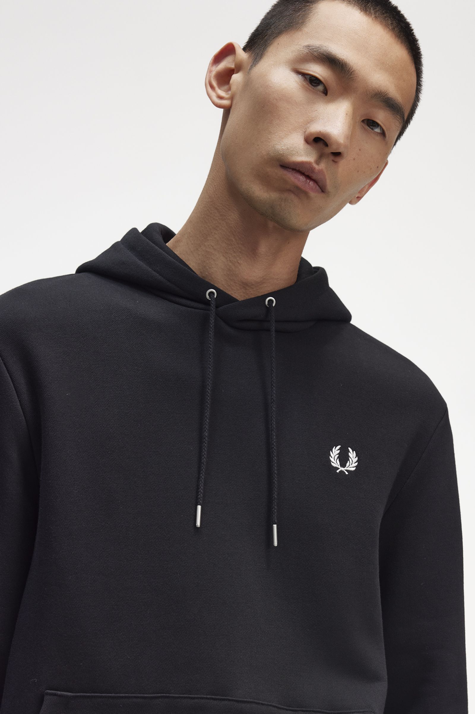 Tipped Hooded Sweatshirt Black 7038870