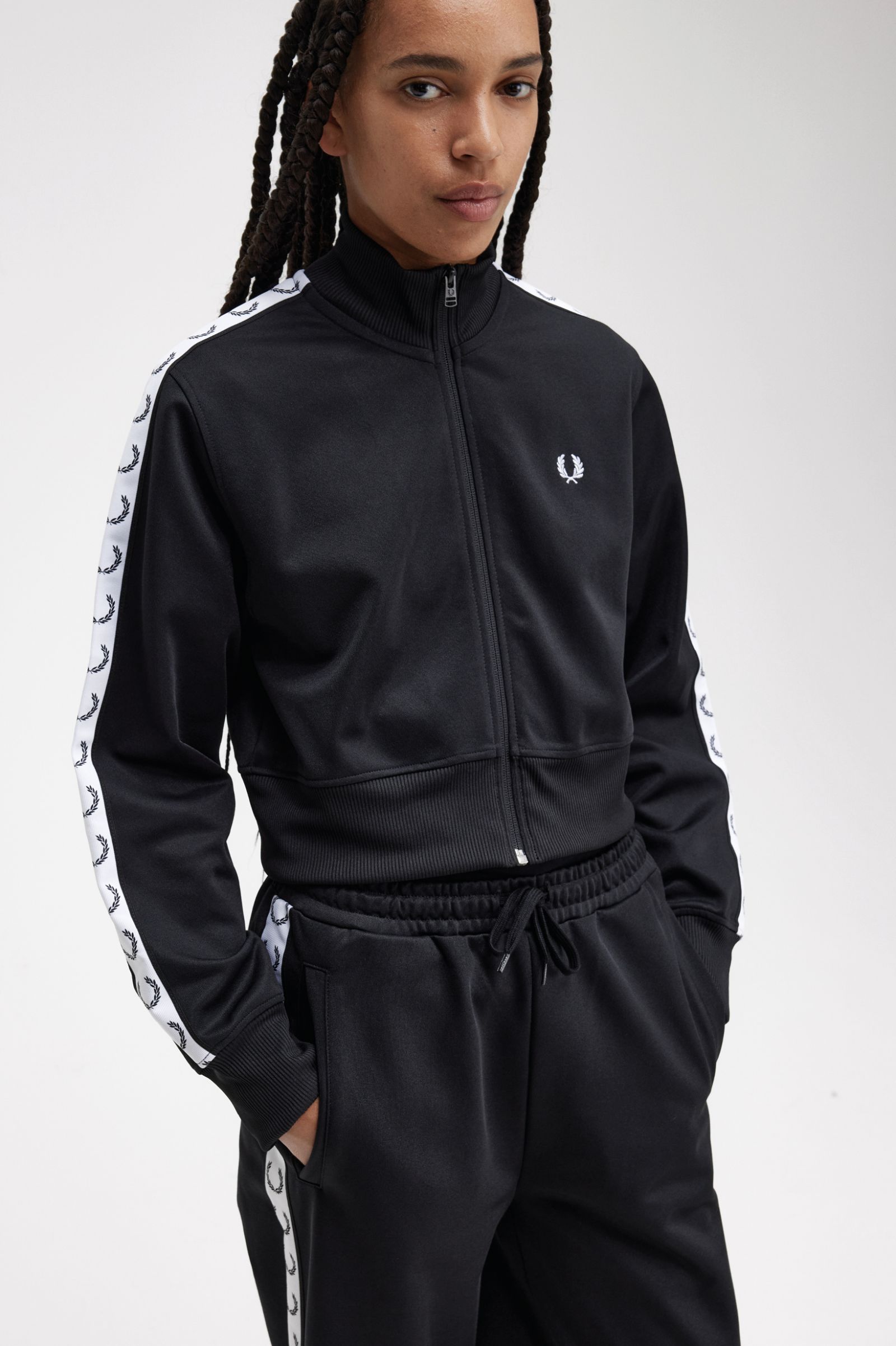 Cropped Taped Track Jacket Black 7039274