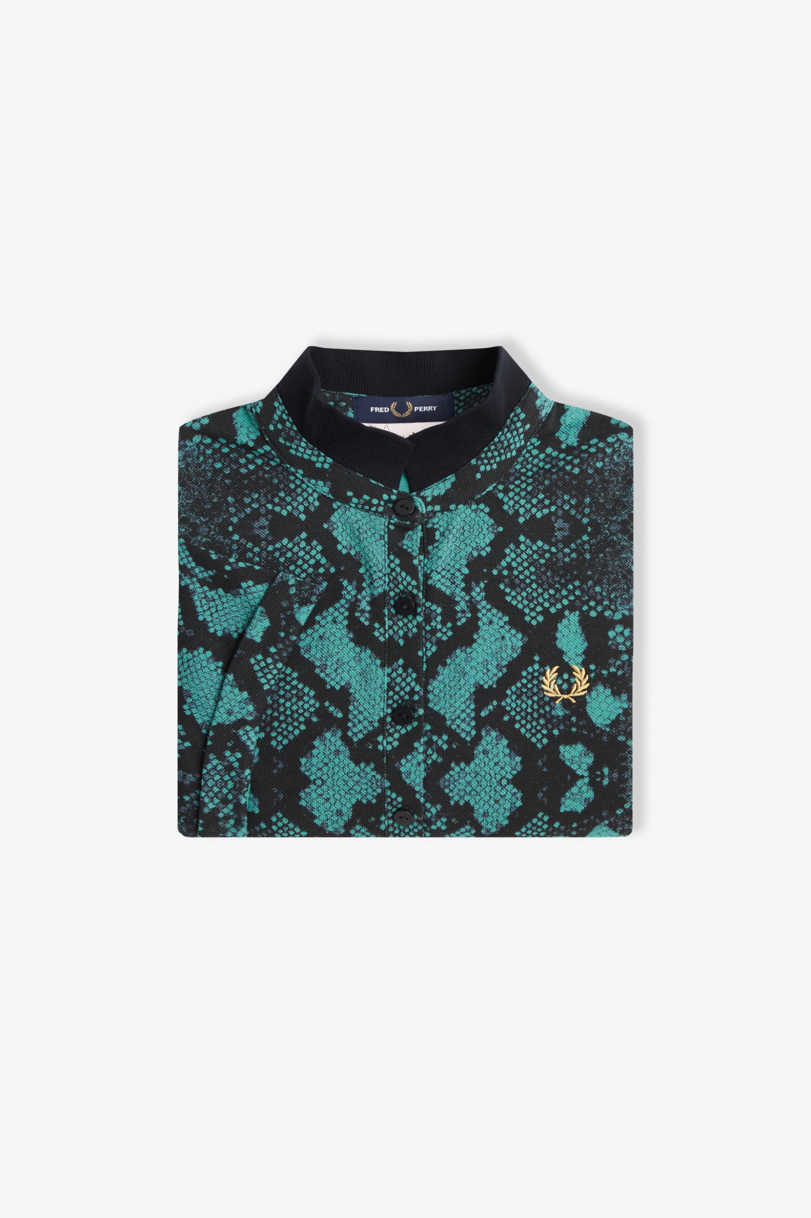 Amy Winehouse FoundationSnake Print Polo Shirt Deep Mint 7039414
