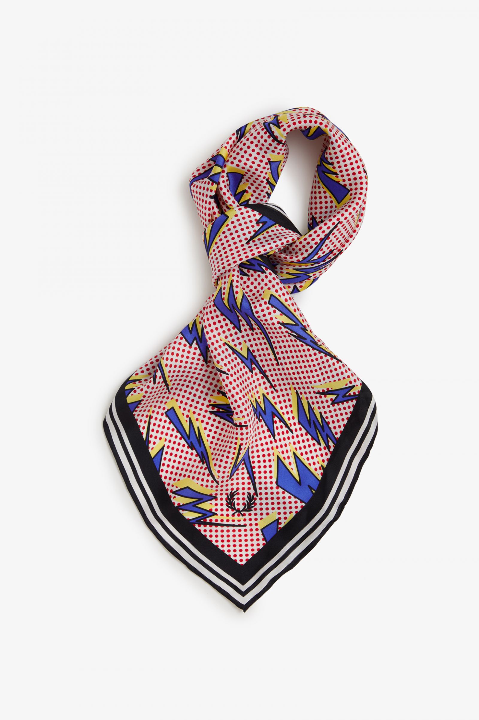 Amy Winehouse FoundationLightning Print Silk Scarf Black Gold 7037914