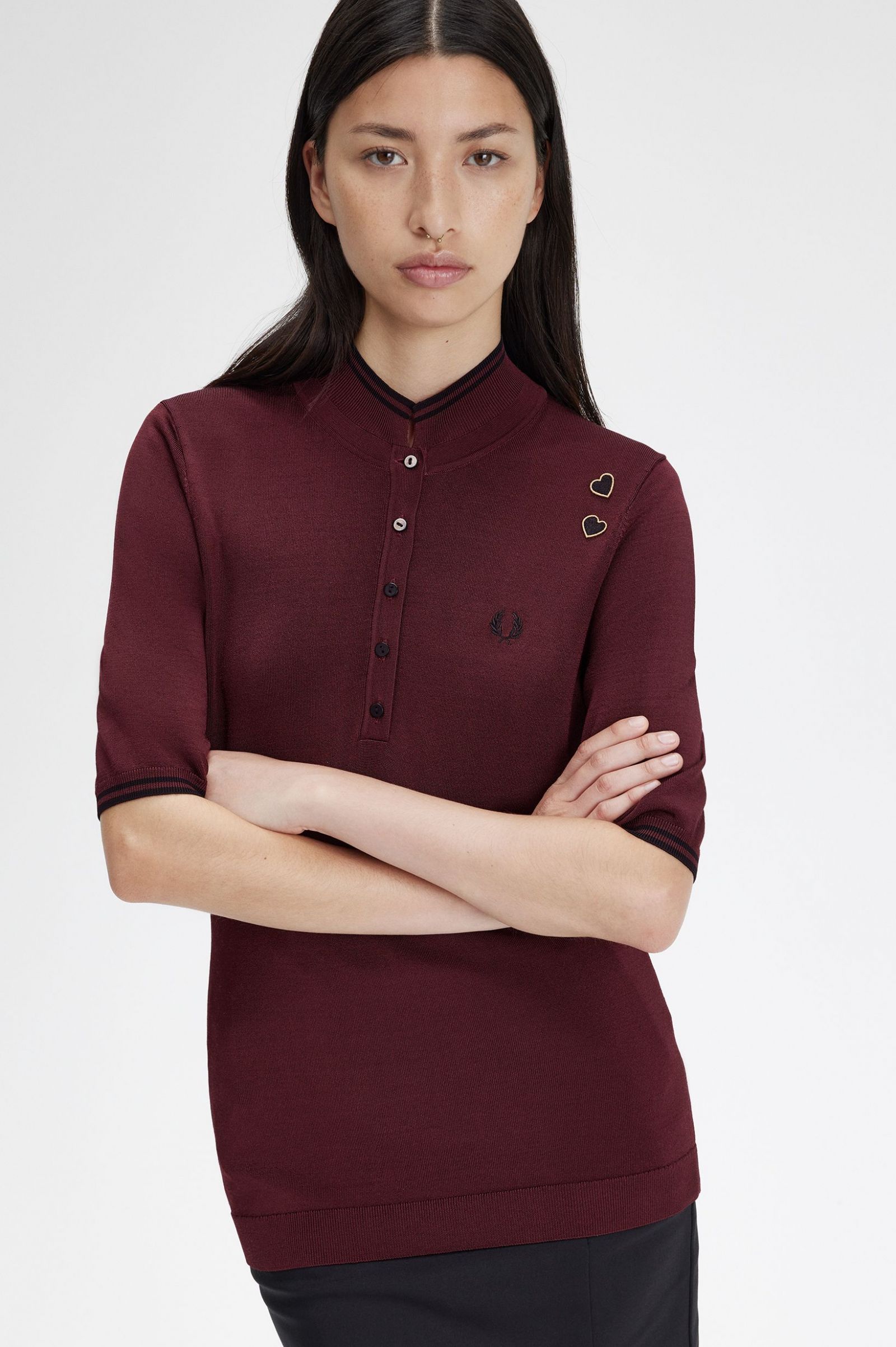 Amy Winehouse FoundationKnitted Shirt Oxblood 7039234