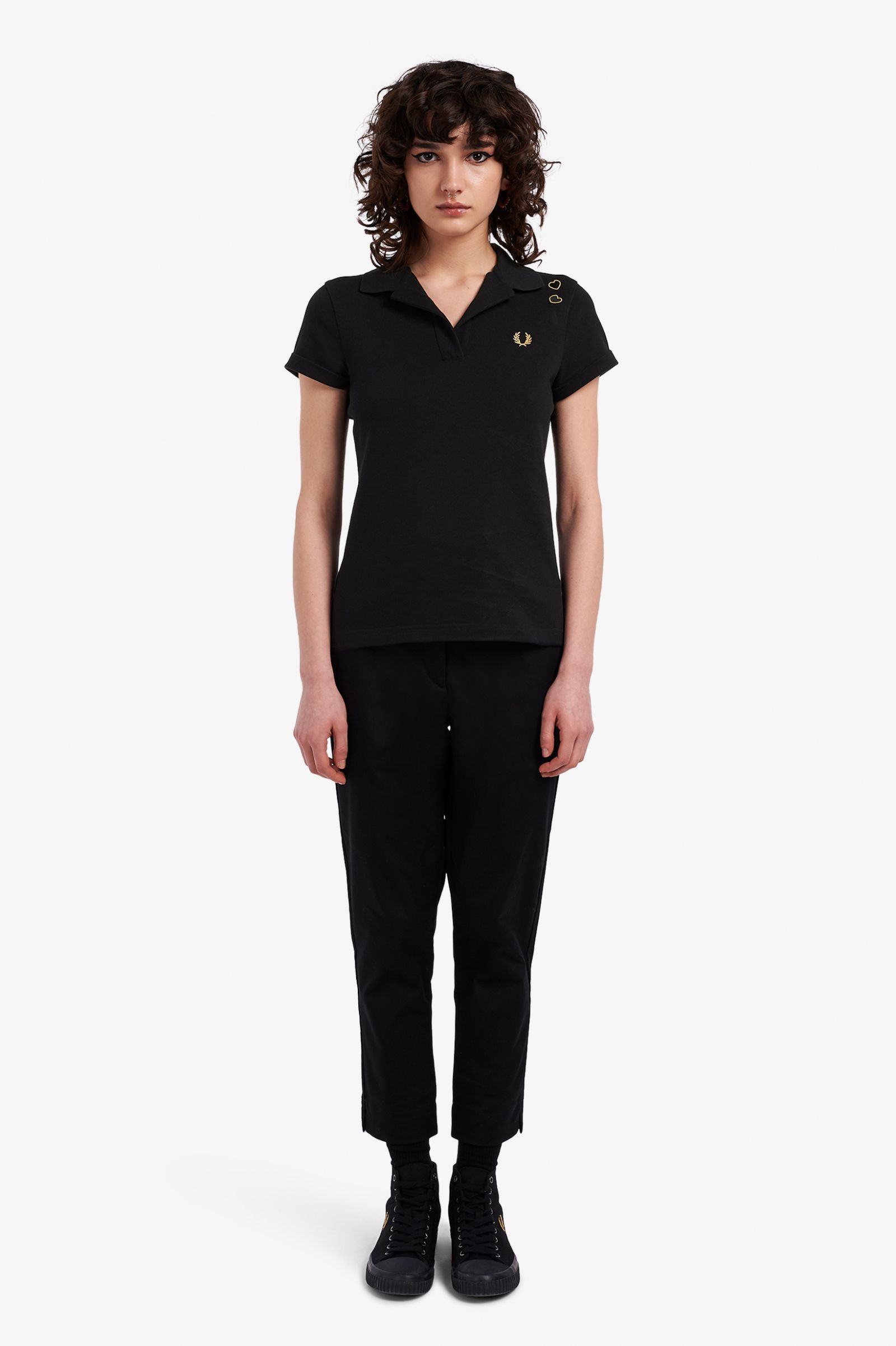 Amy Winehouse FoundationOpen-Collar Piqué Shirt Black 7037929