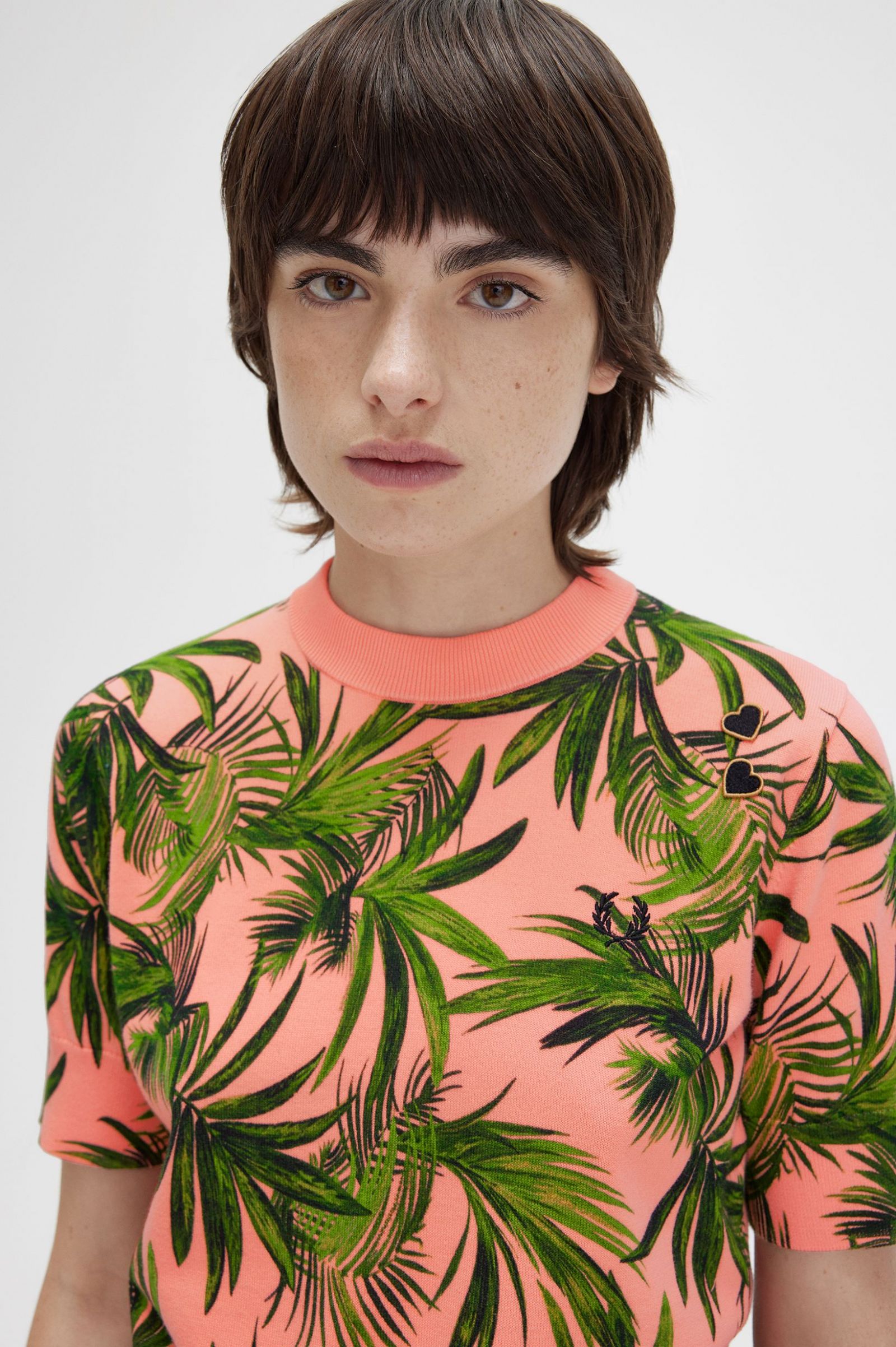 Amy Winehouse FoundationPalm Print Jumper Coral Heat 7039230