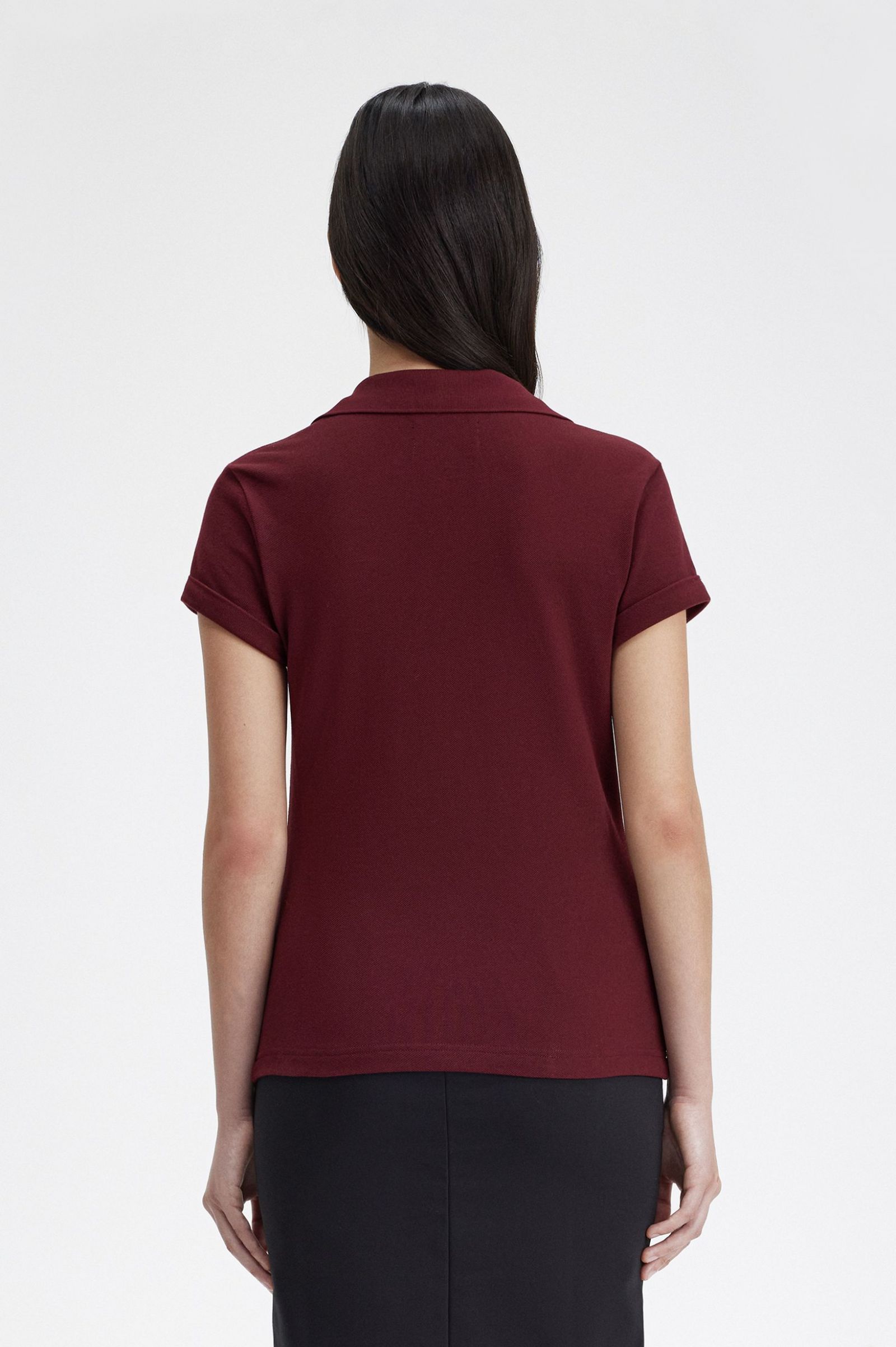 Amy Winehouse FoundationOpen-Collar Pique Shirt Oxblood 7039375