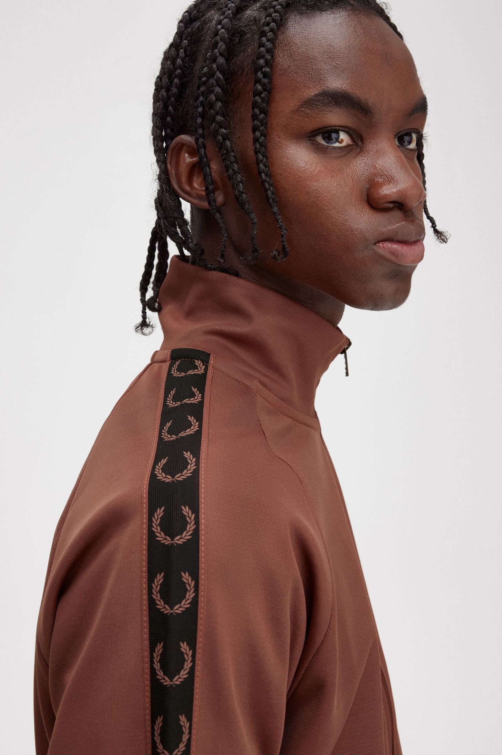 Contrast Tape Track Jacket Whisky Brown / Black 7039115