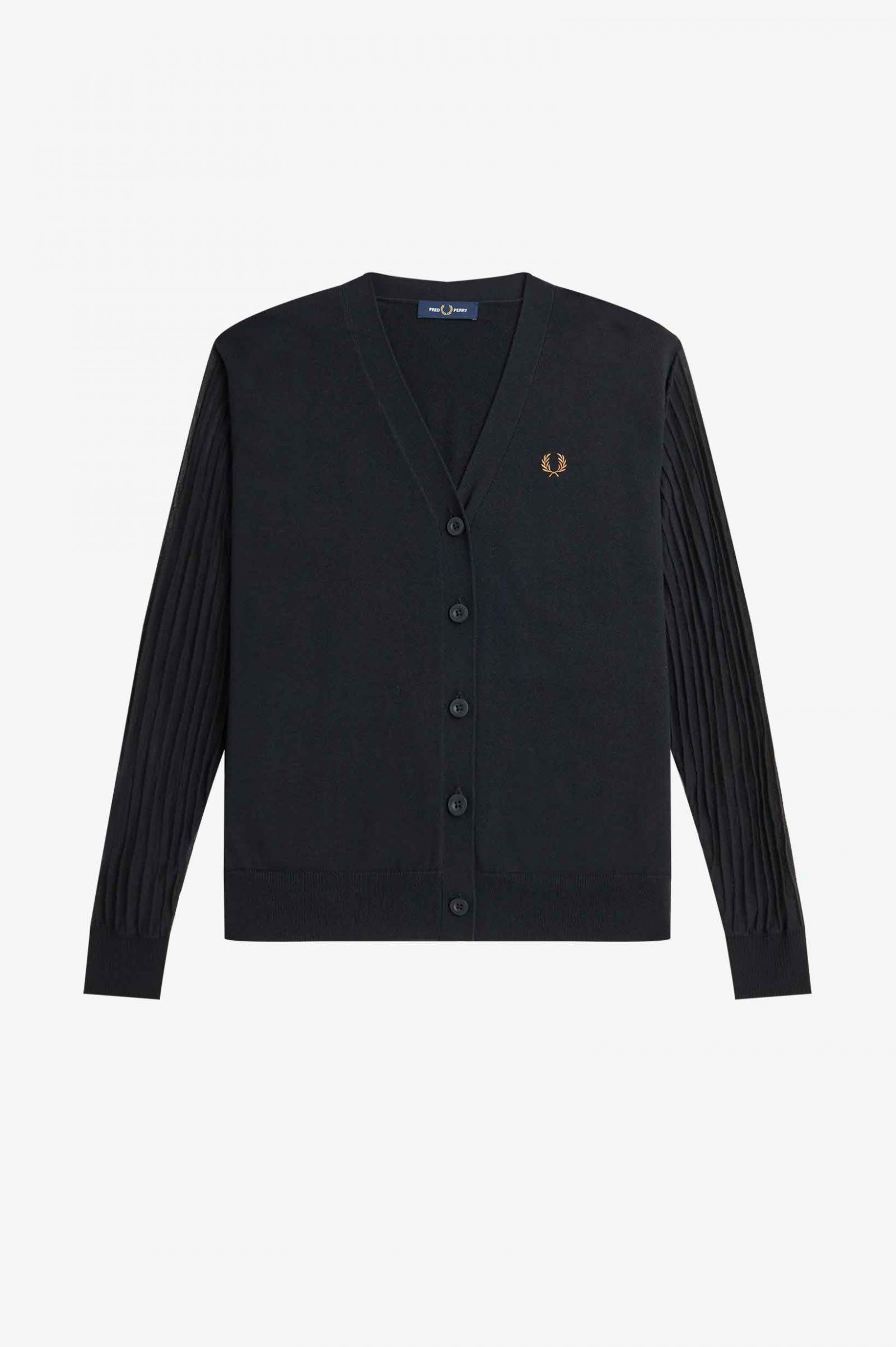Sheer Sleeve Cardigan Black 7039339