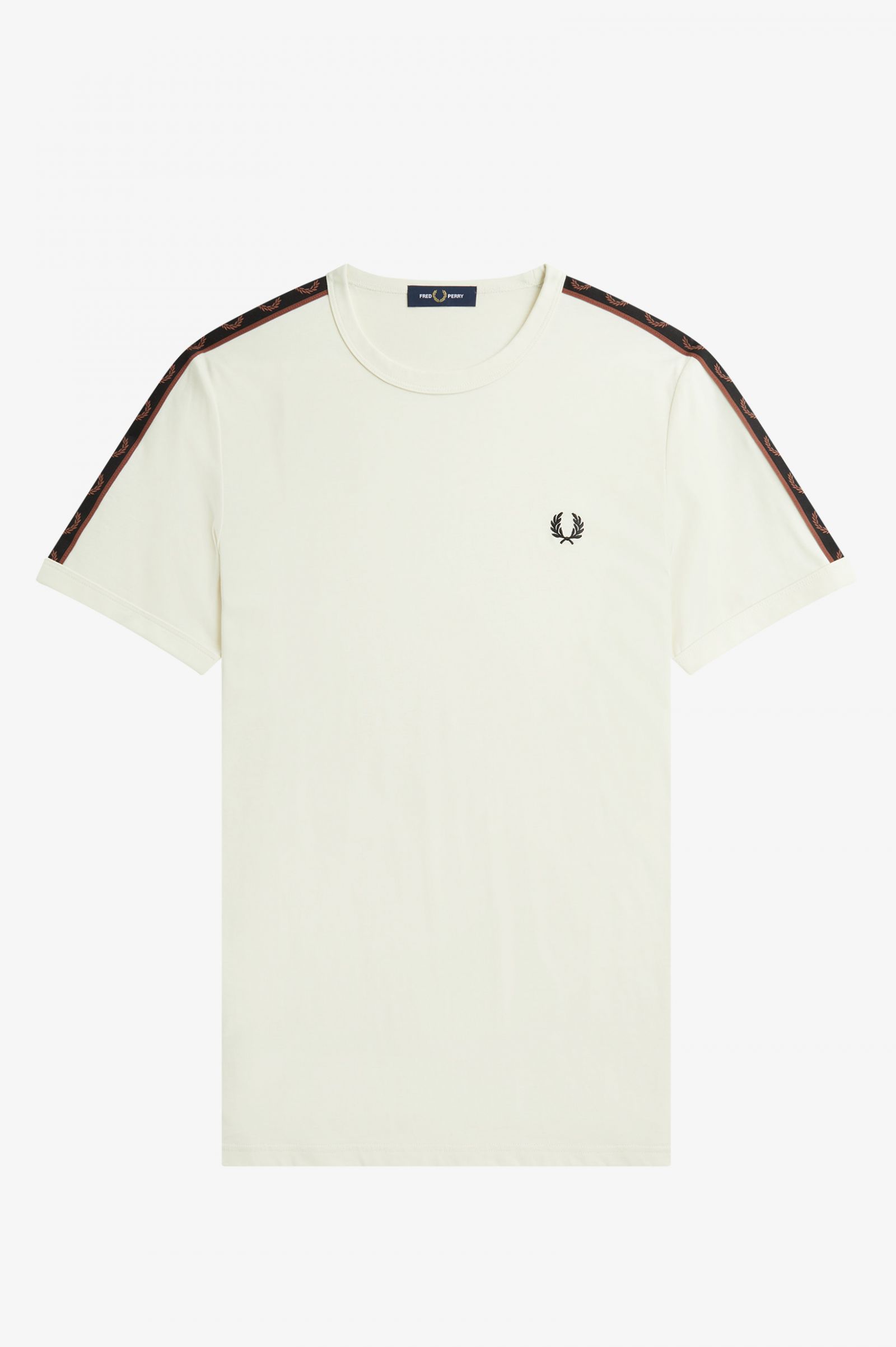 Contrast Tape Ringer T-Shirt Ecru / Whisky Brown 7038449