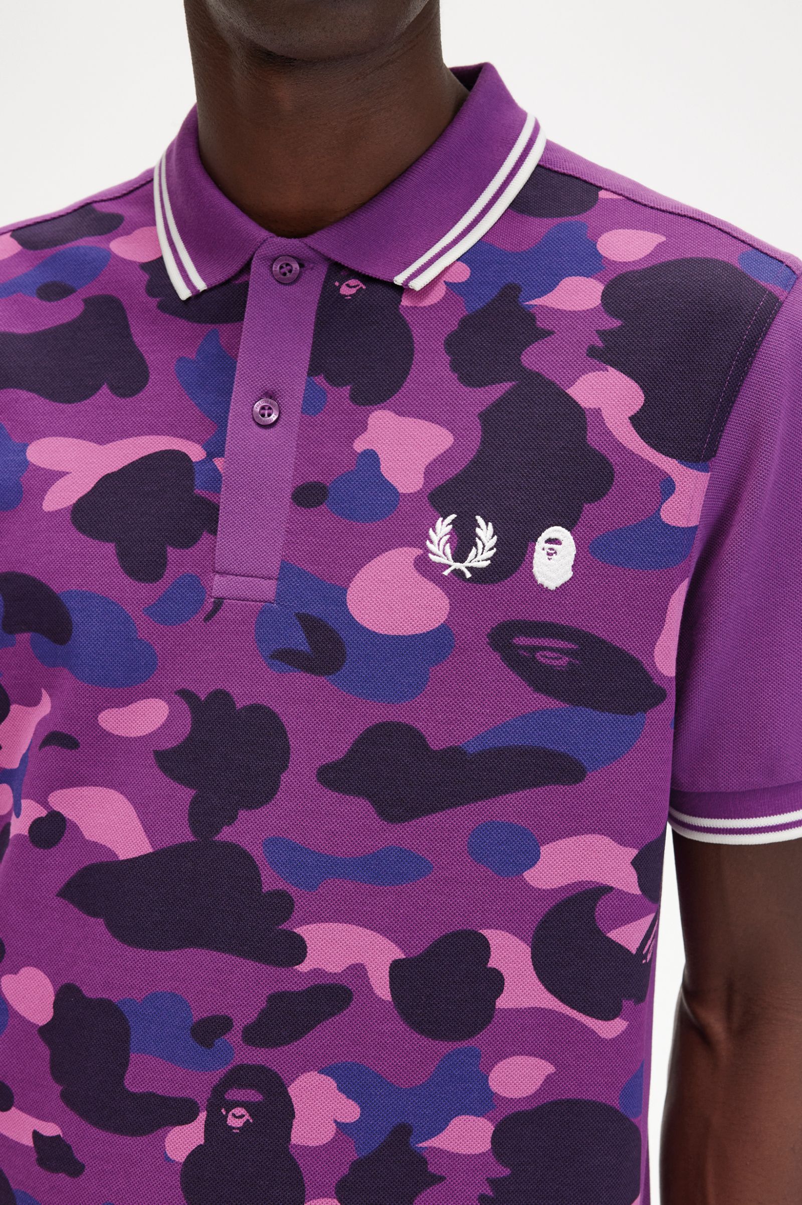 A Bathing Ape?Camouflage Fred Perry Shirt Black 7038237