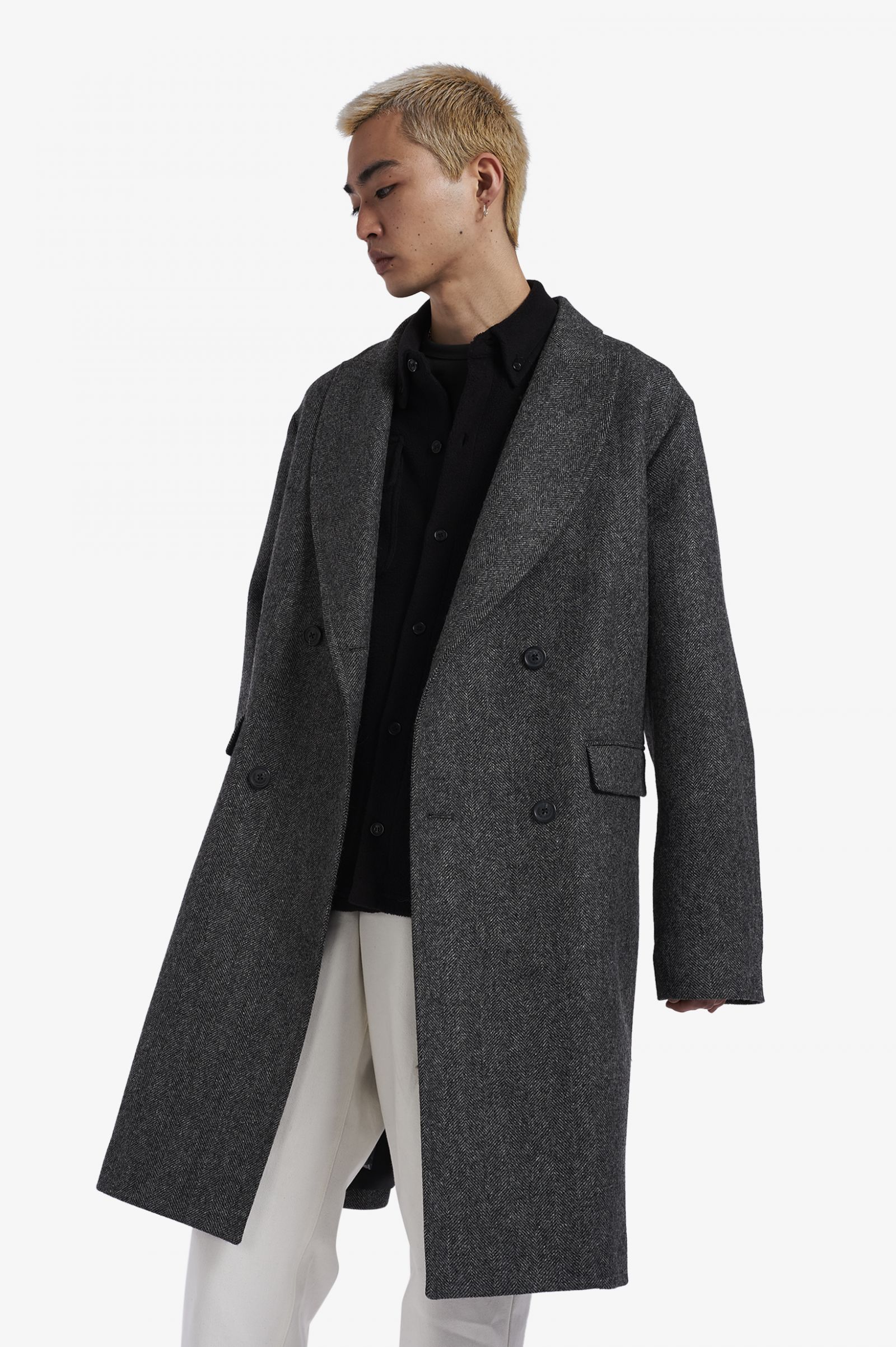 Made In EnglandDouble Breasted Topcoat Black 7037820