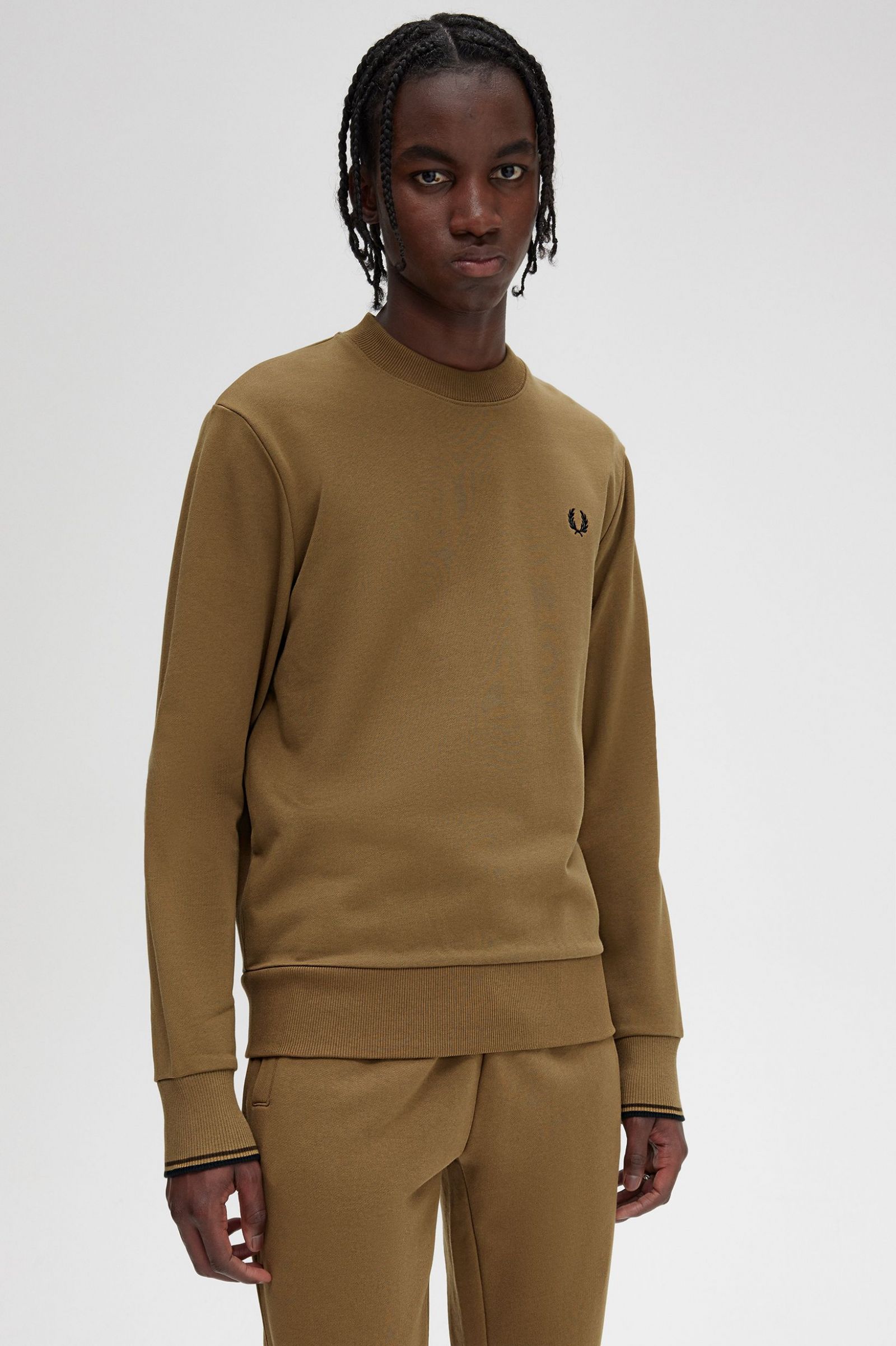 Crew Neck Sweatshirt Shaded Stone / Burnt Tobacco 7038380