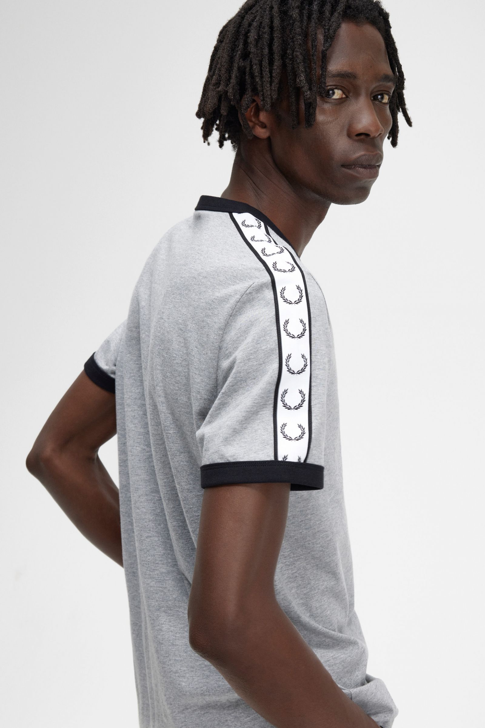 Taped Ringer T-Shirt Steel Marl 7038987