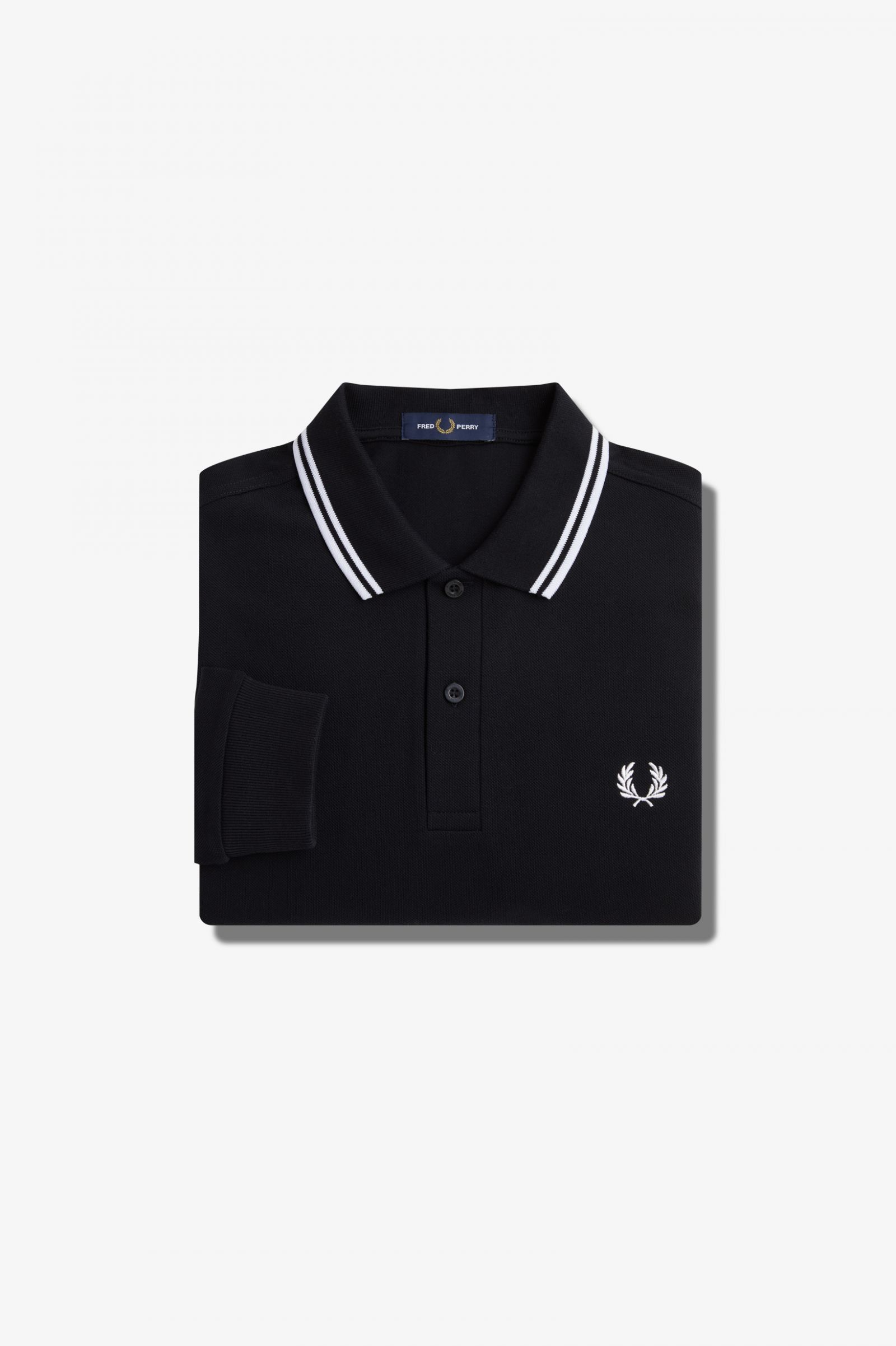 Rave Graphic Long Sleeve Fred Perry Shirt Black 7038515