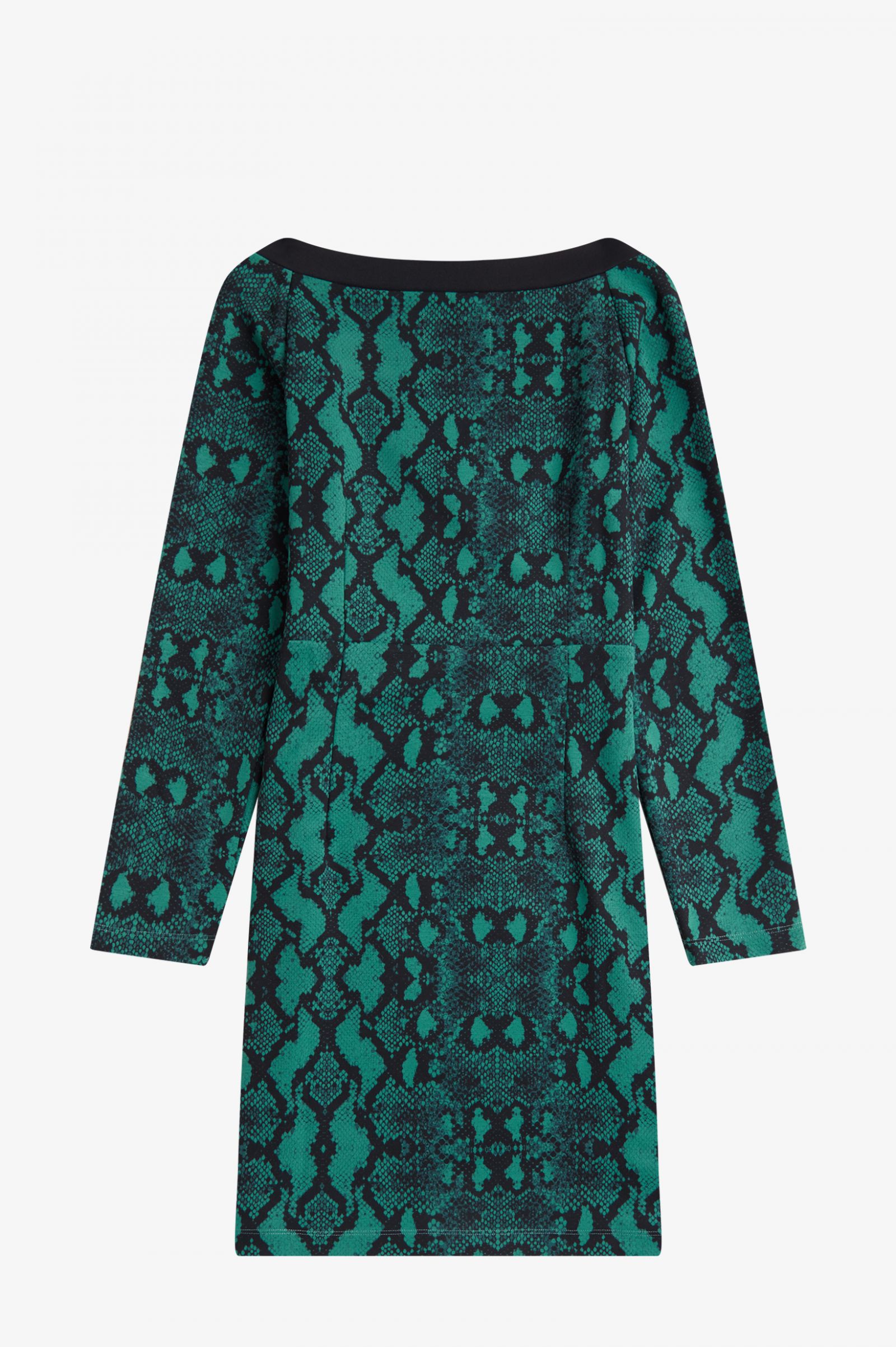 Amy Winehouse FoundationOff-the-Shoulder Snakeprint Dress Deep Mint 7039290