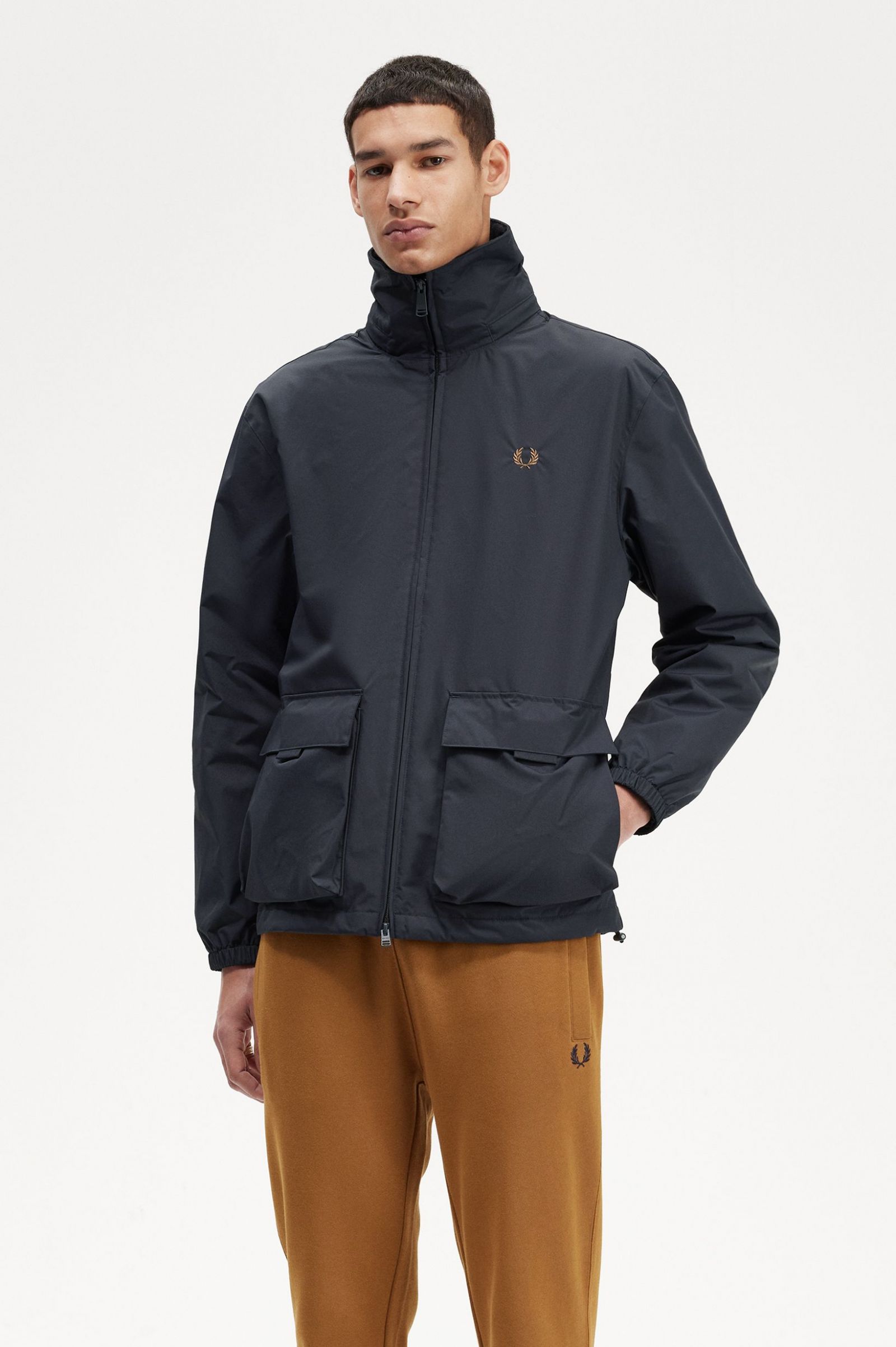 Patch Pocket Zip Through Jacket Navy 7038297