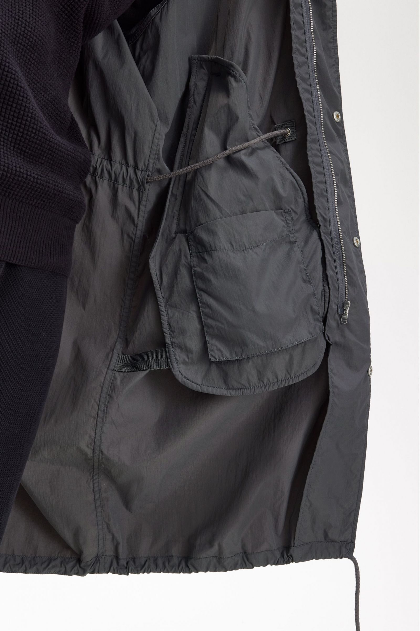 Straight Hem Parka Gunmetal 7038266