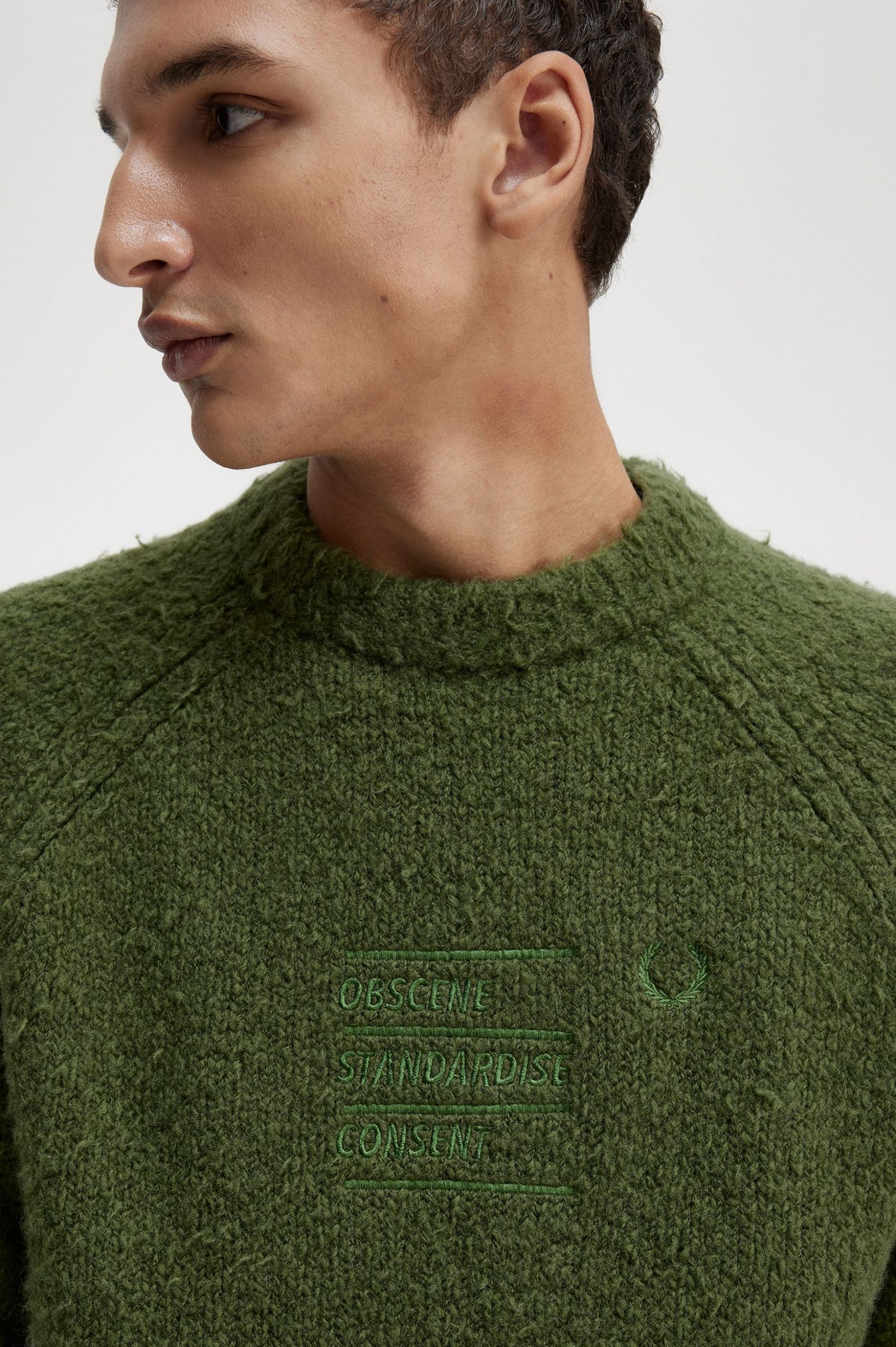 Raf SimonsTextured Knitted Jumper Chive 7038641