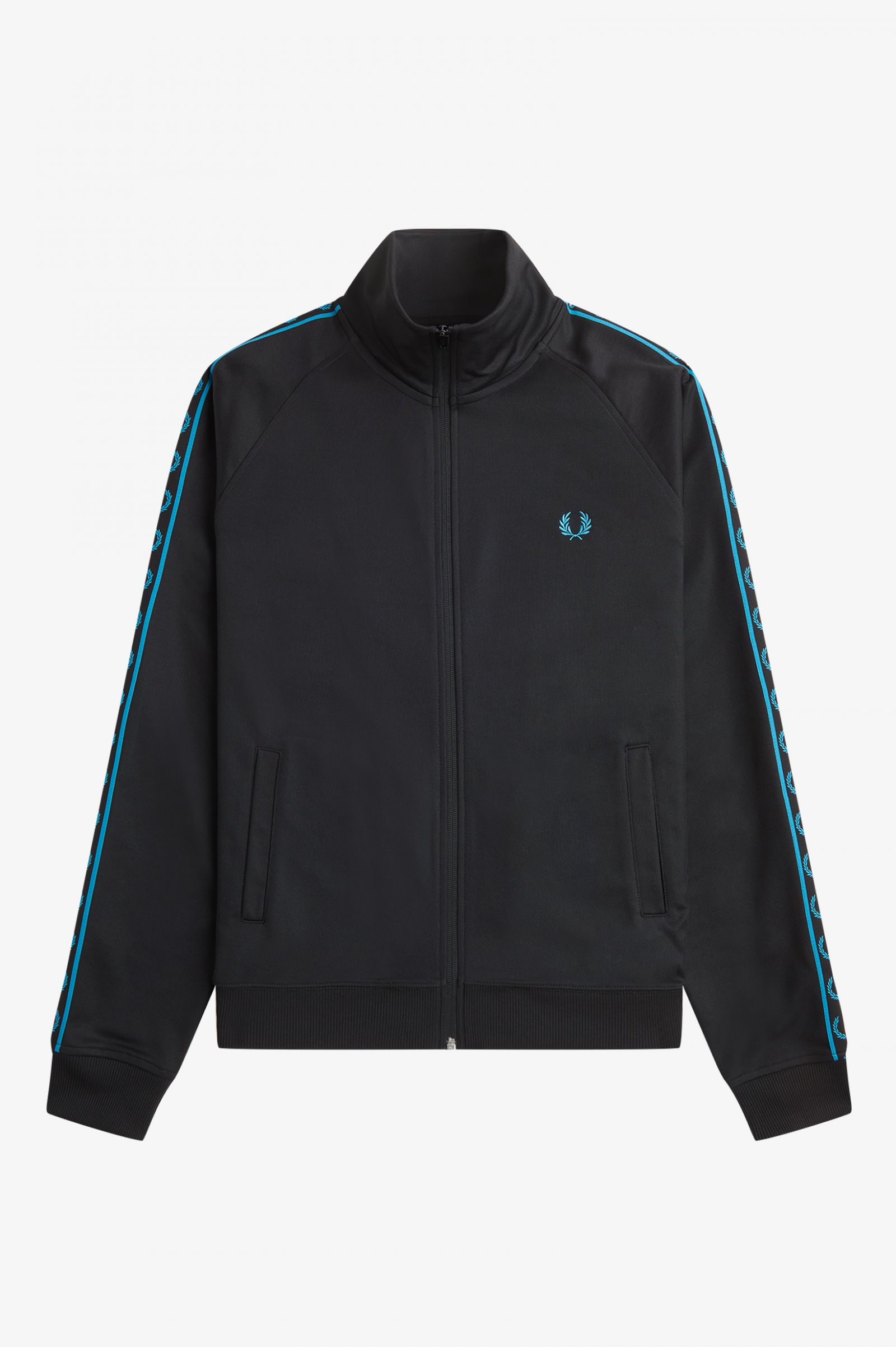 Contrast Tape Track Jacket Black / Cyber Blue 7039117