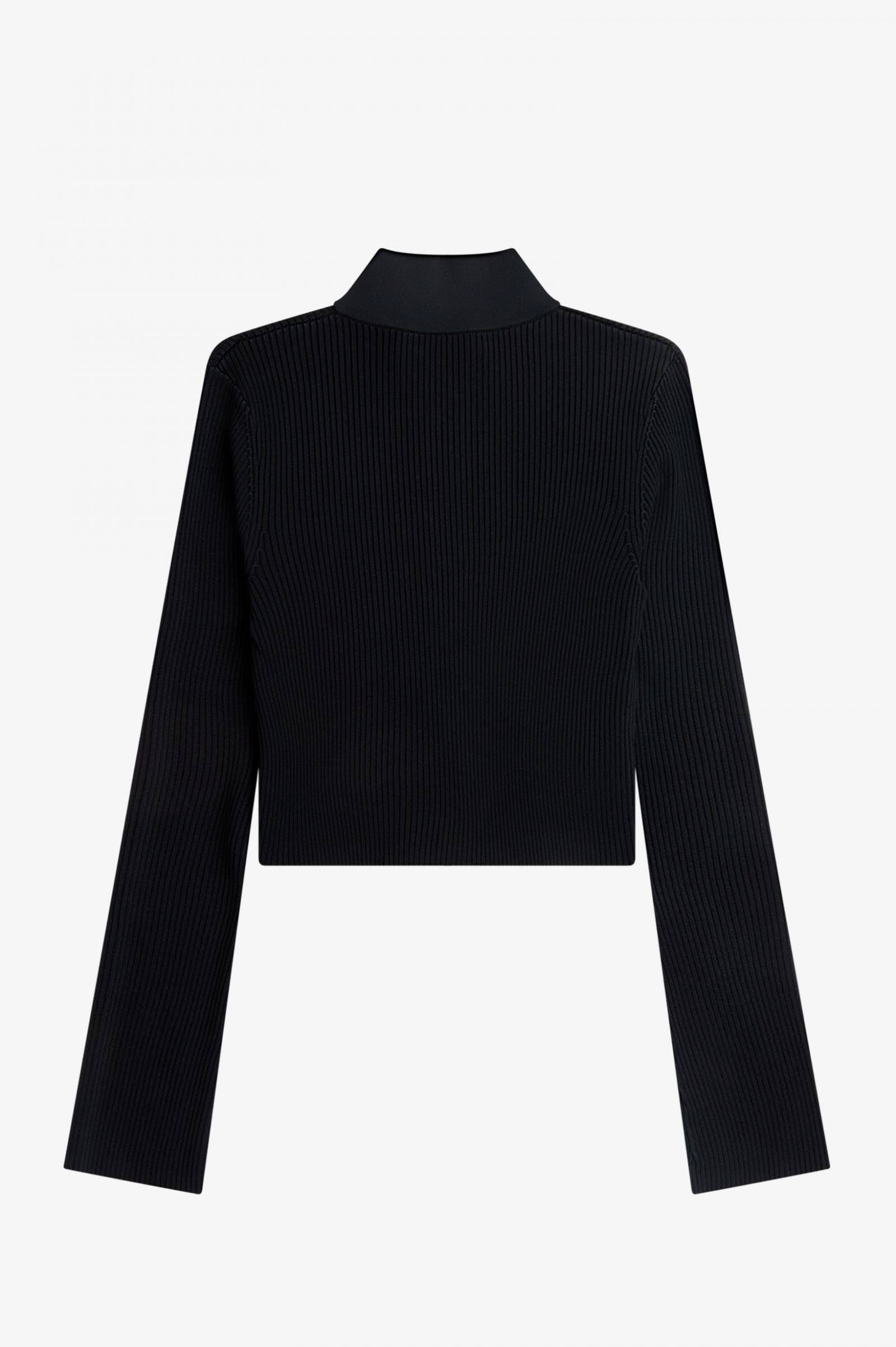 Ribbed Zip Through Jumper Black 7039335