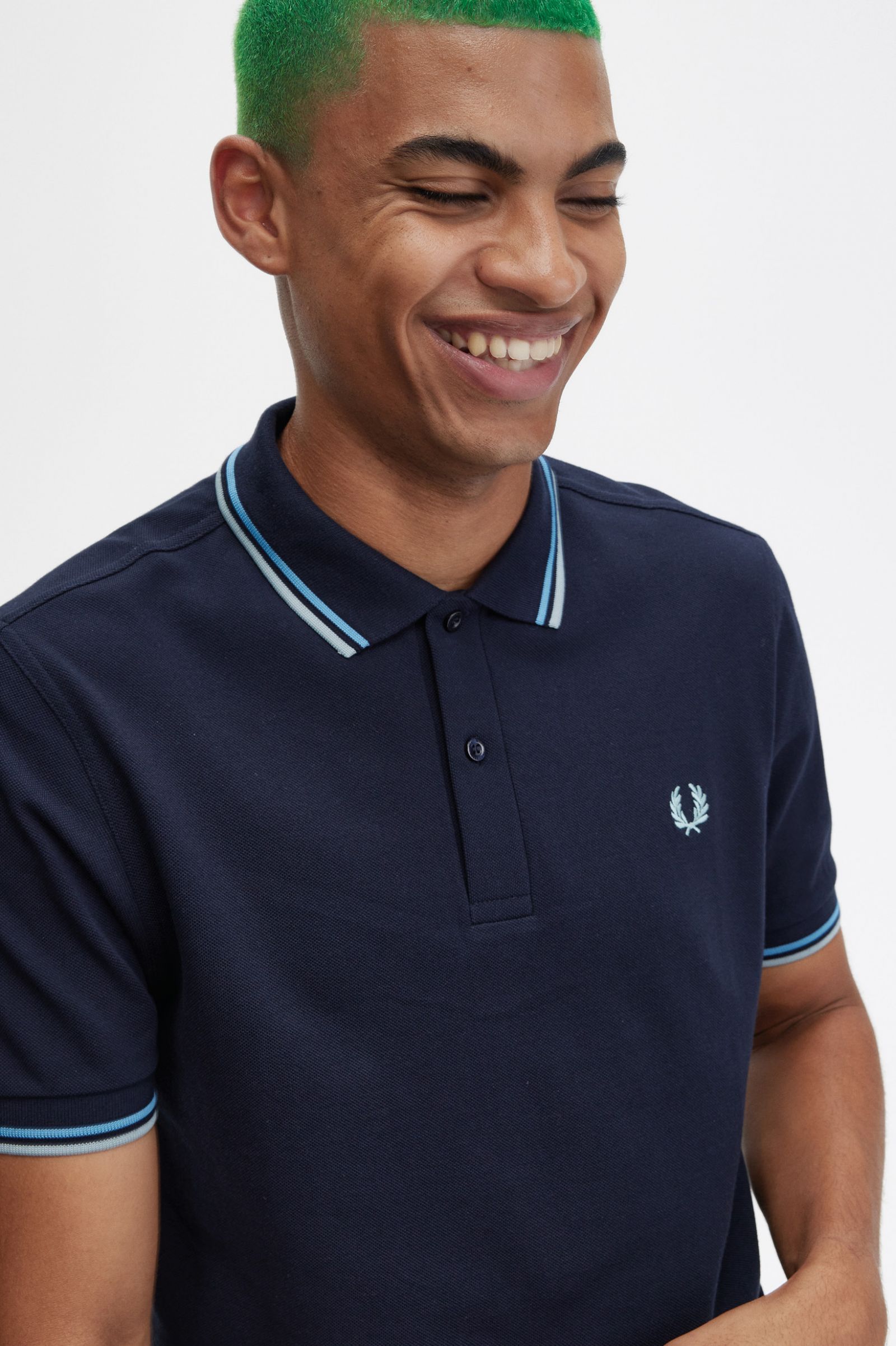 The Fred Perry ShirtM3600 Navy / Soft Blue / Silver Blue 7038525