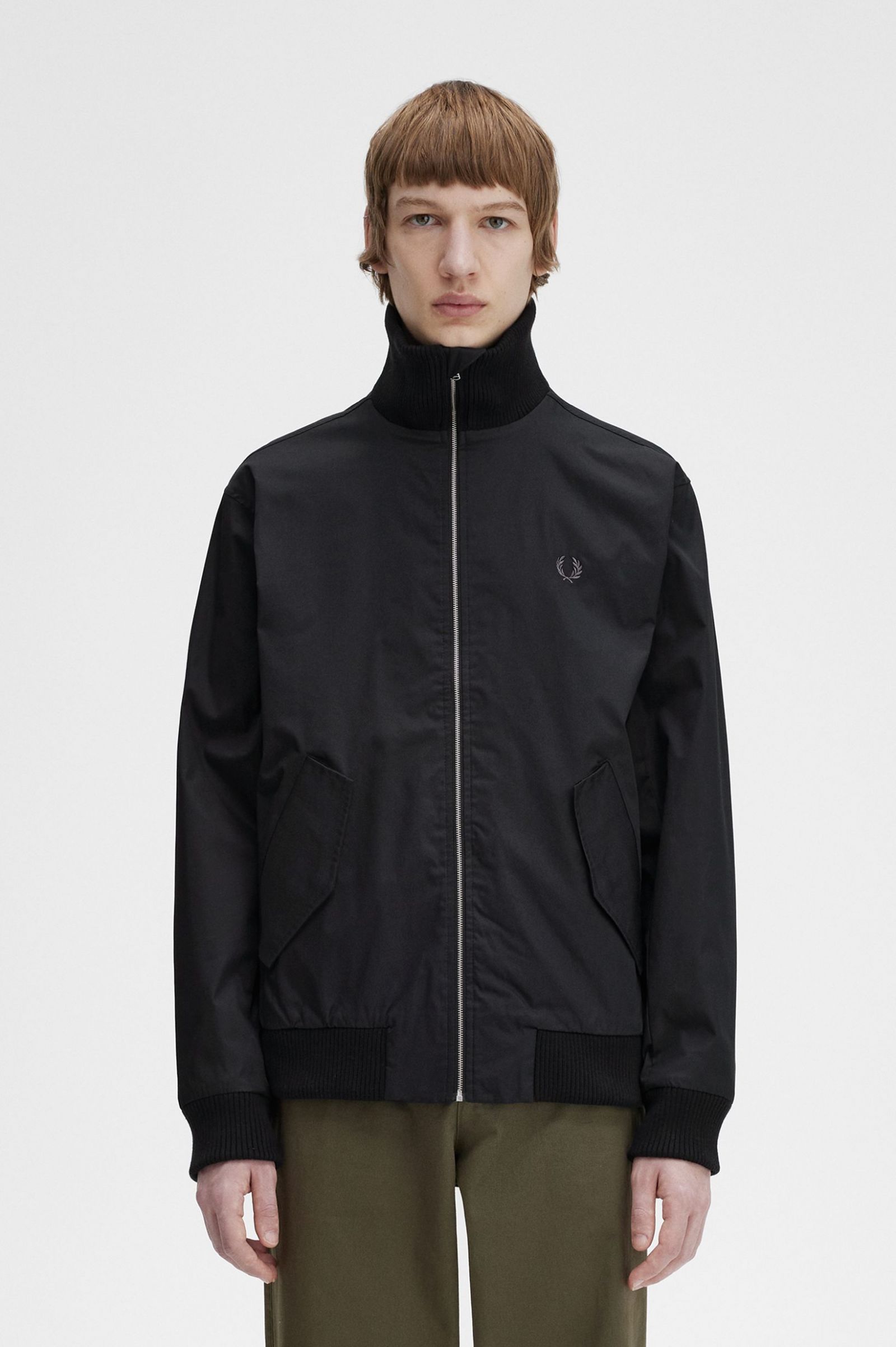 Knitted Rib Tennis Bomber Black 7038653