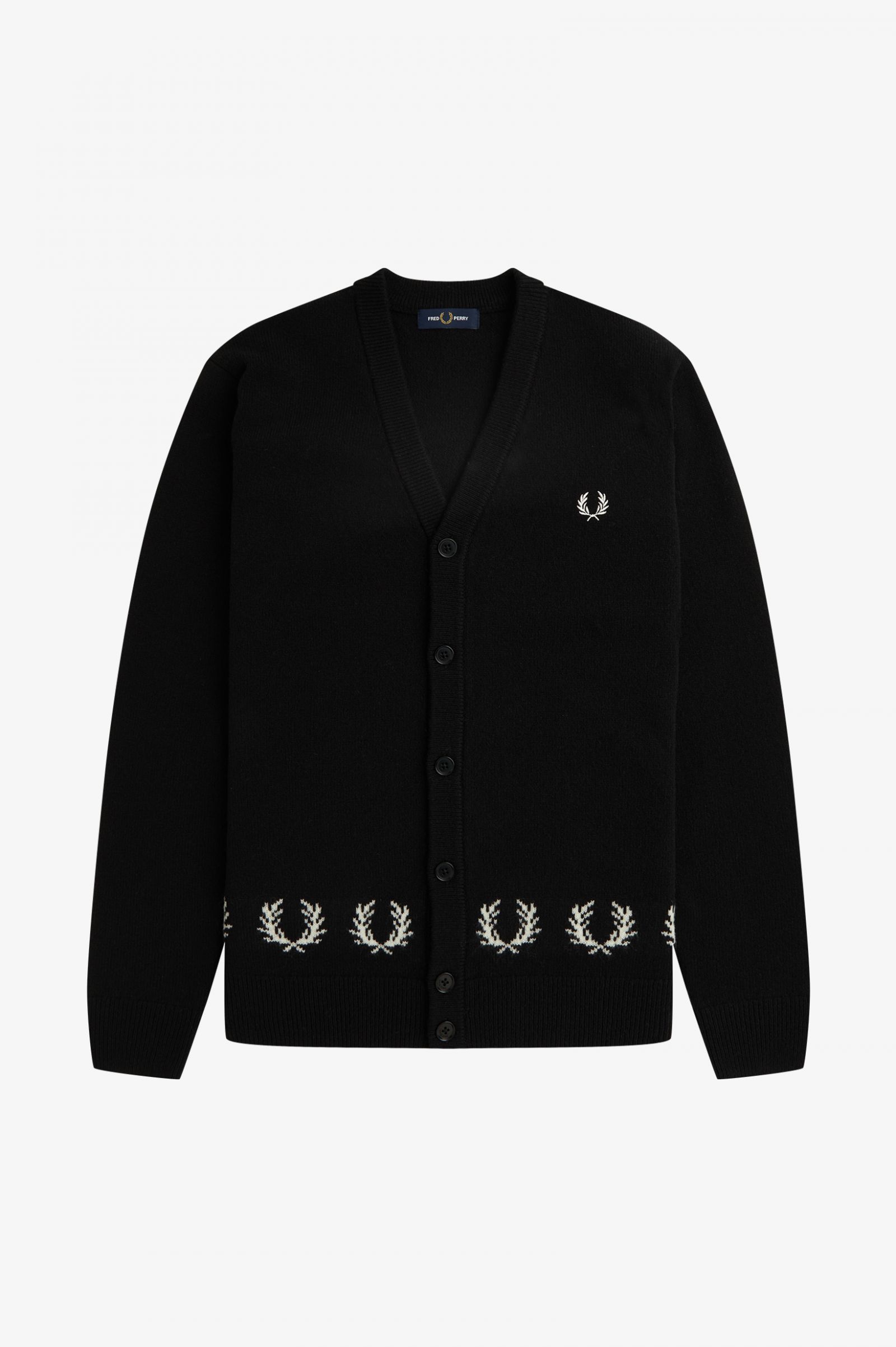 Laurel Wreath Trim Cardigan Black 7038649