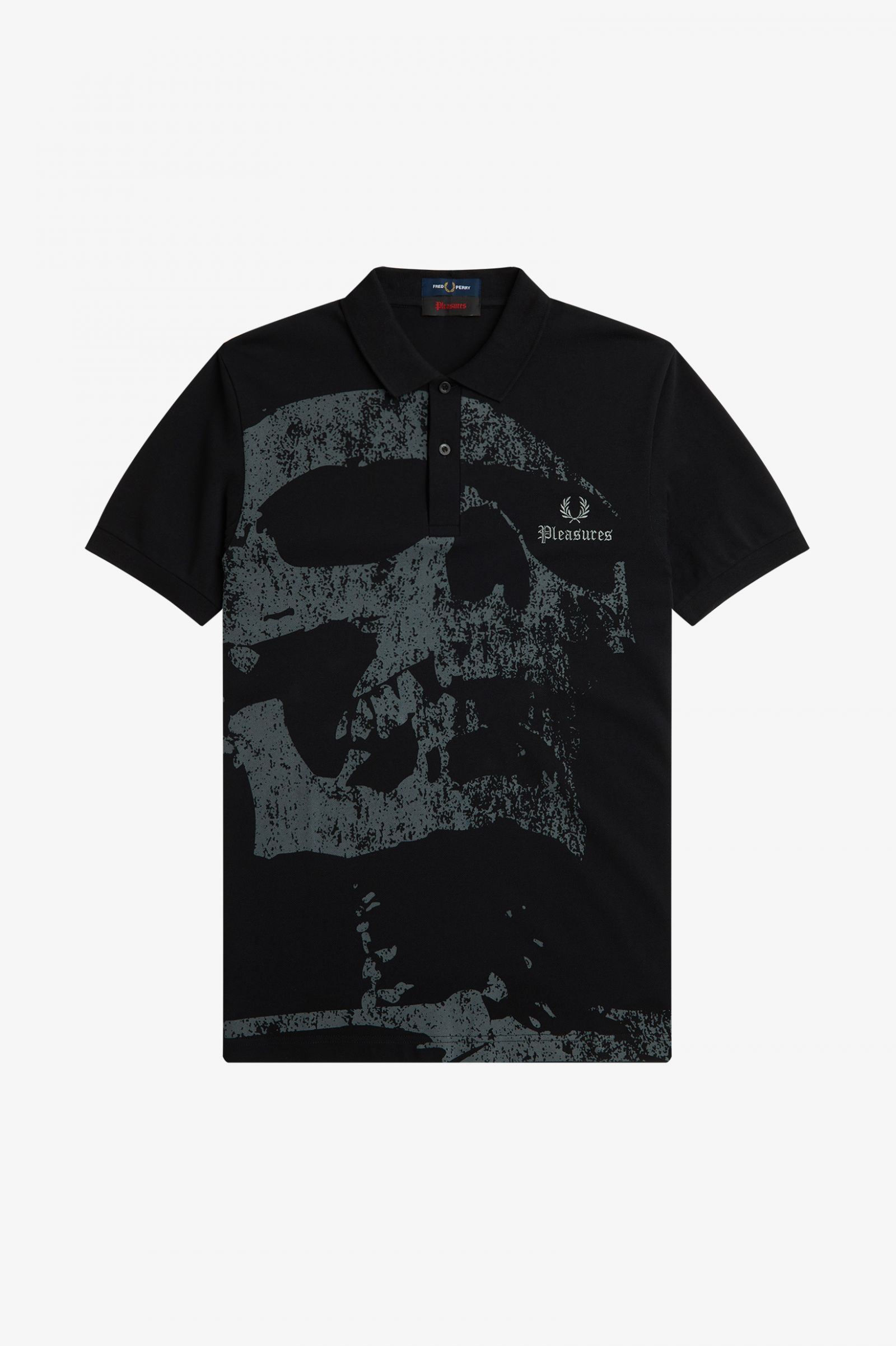 PleasuresSkull Fred Perry Shirt Black 7039161