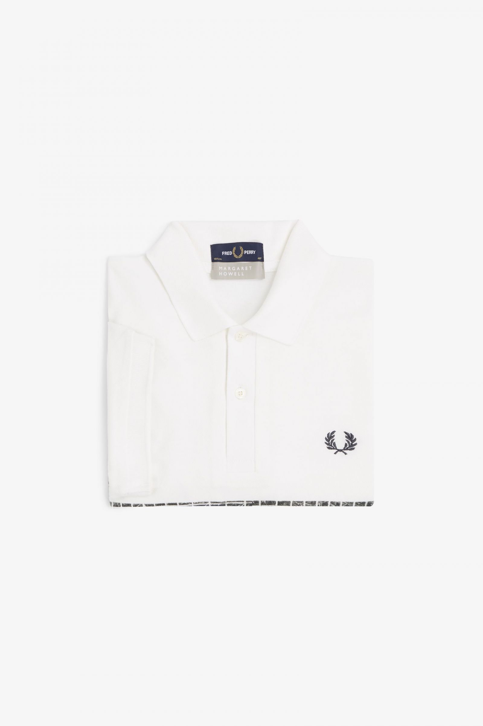 Margaret HowellTennis Print Fred Perry Shirt Ecru / Night Green 7038359