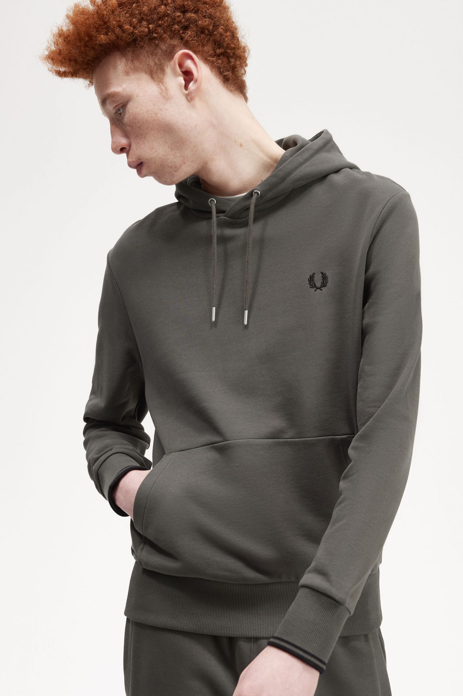 Tipped Hooded Sweatshirt Field Green 7038853