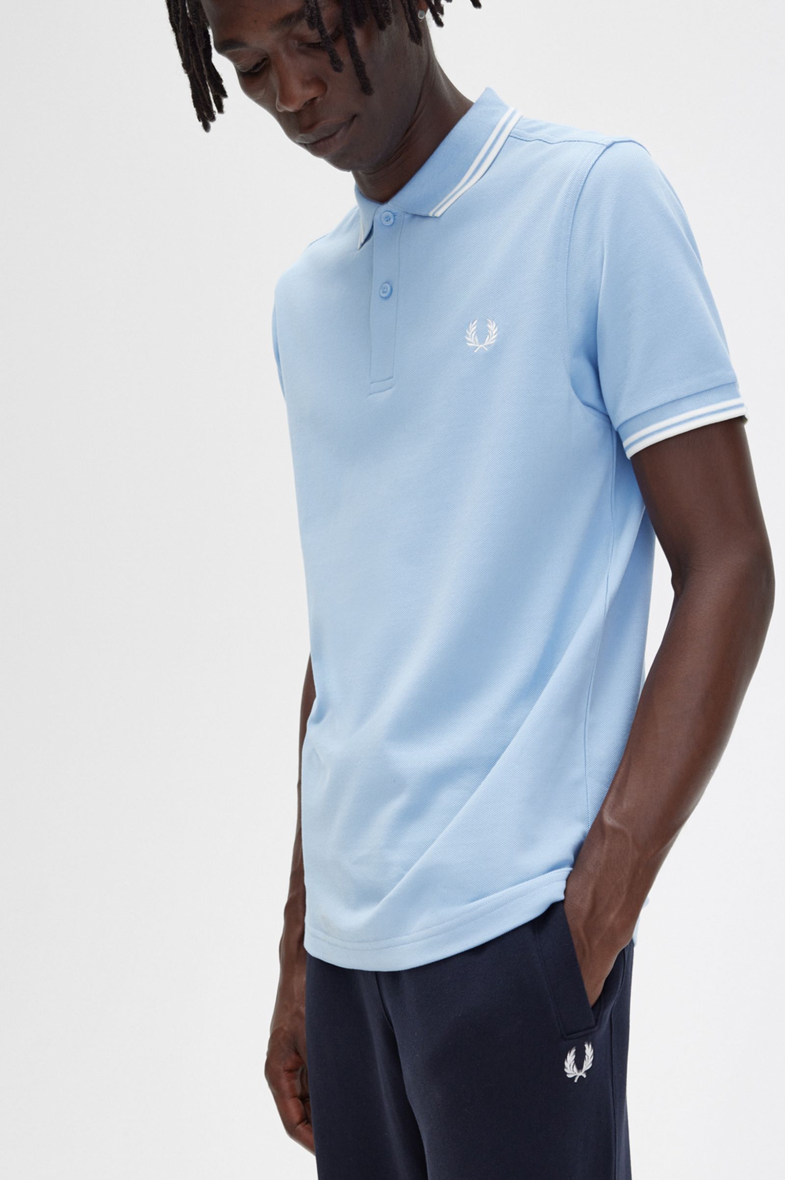 The Fred Perry ShirtM3600 Sky Blue / Snow White / Snow White 7039022
