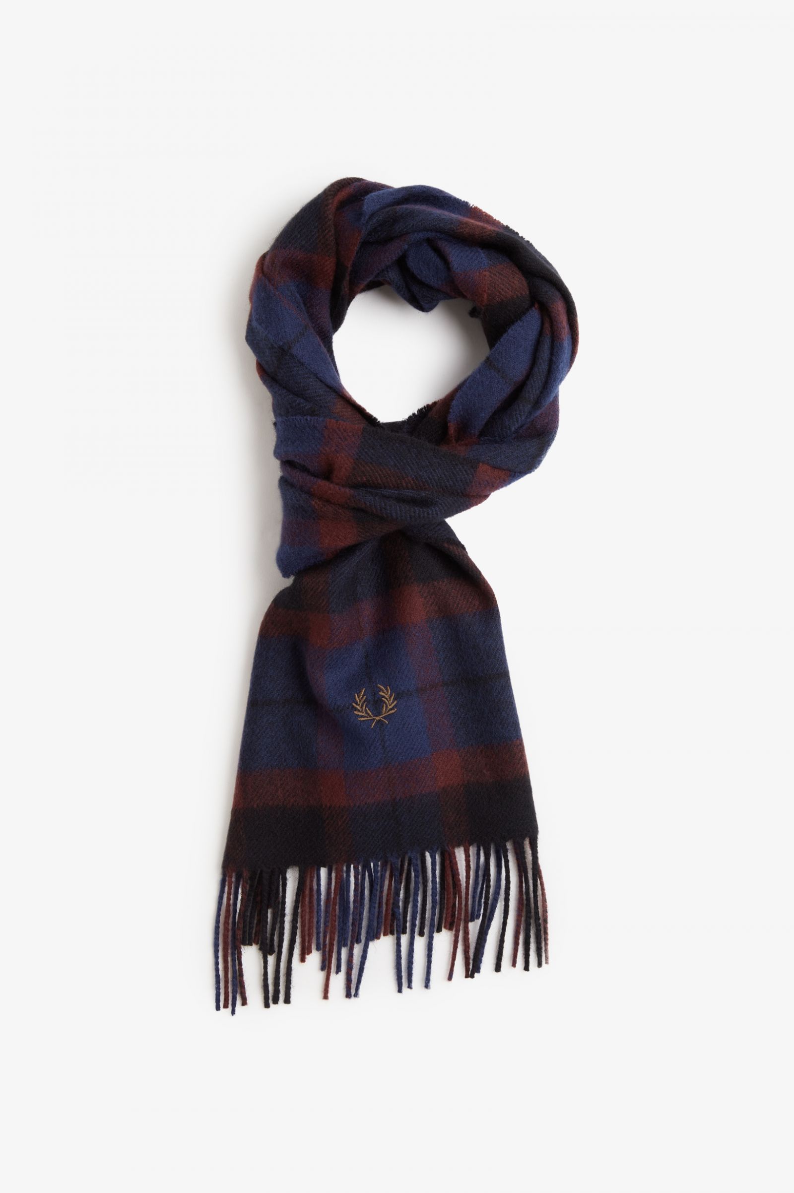 Lambswool Tartan Scarf Oxblood / Shaded Stone 7037785