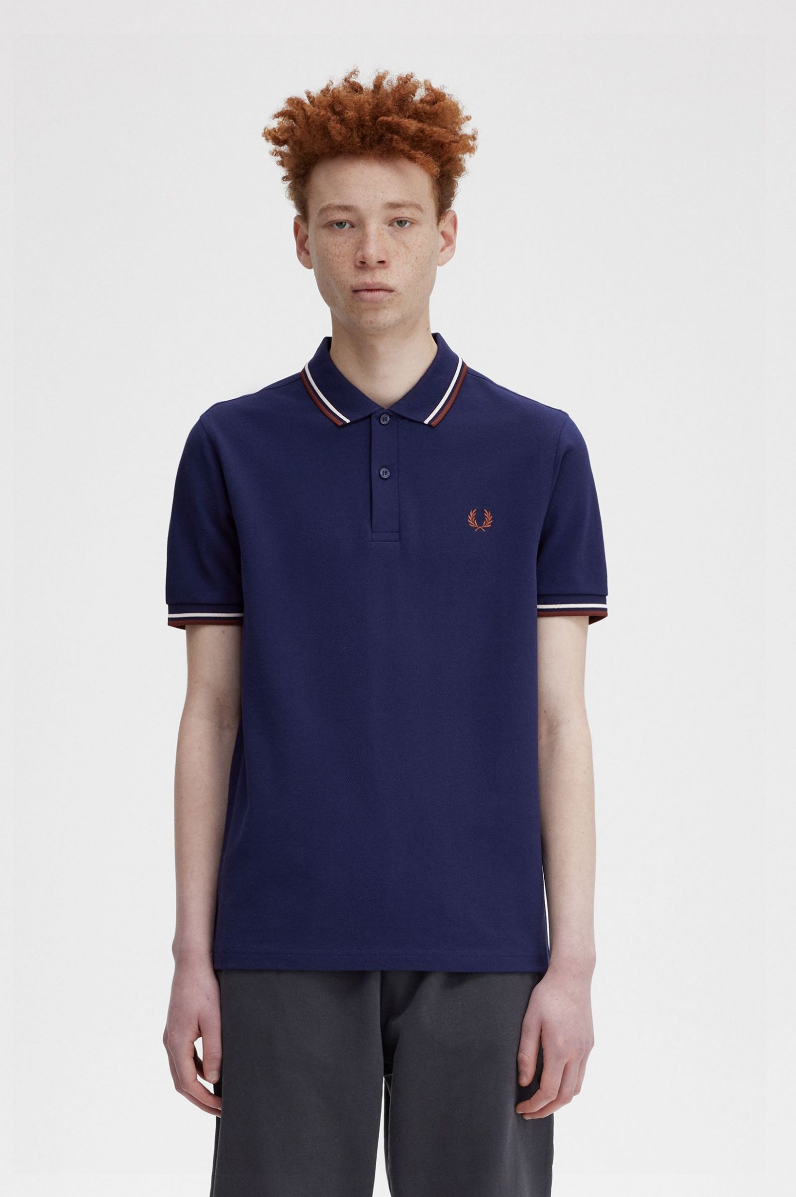 The Fred Perry ShirtM3600 French Navy / Ecru / Whisky Brown 7038581