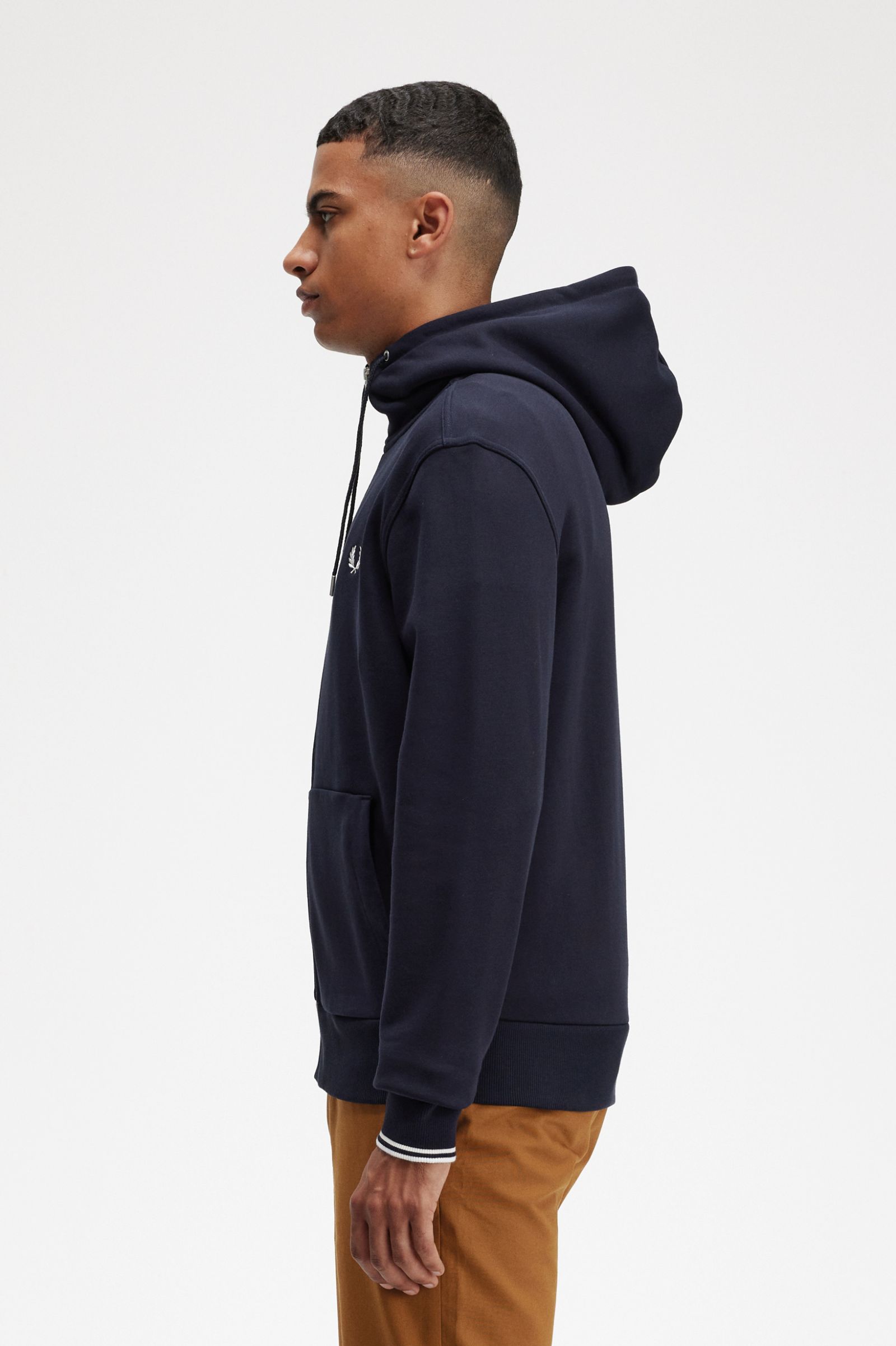 Hooded Zip Through Sweatshirt Navy 7038891