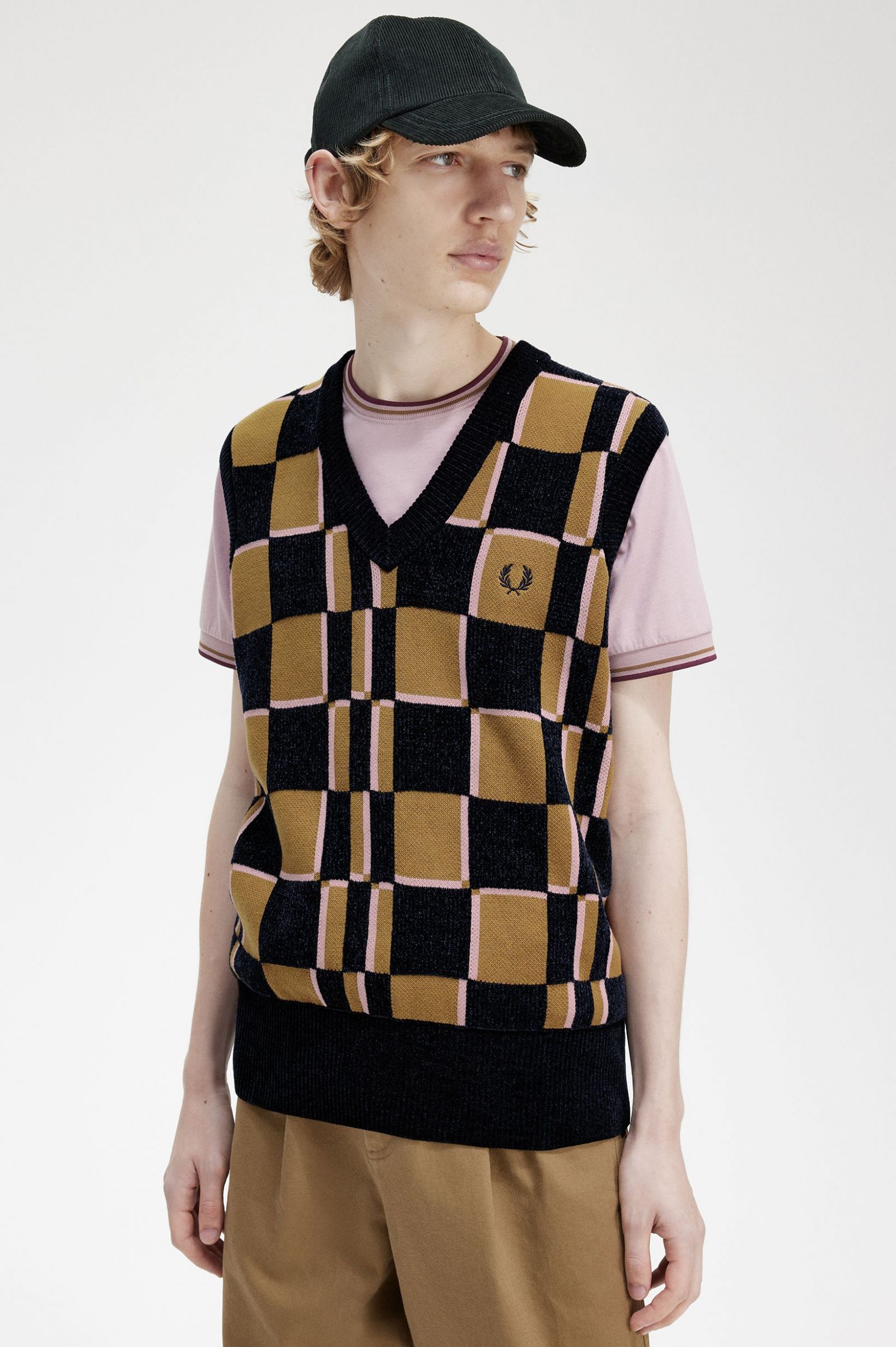 Glitch Chequerboard Tank Shaded Stone / Navy 7038336