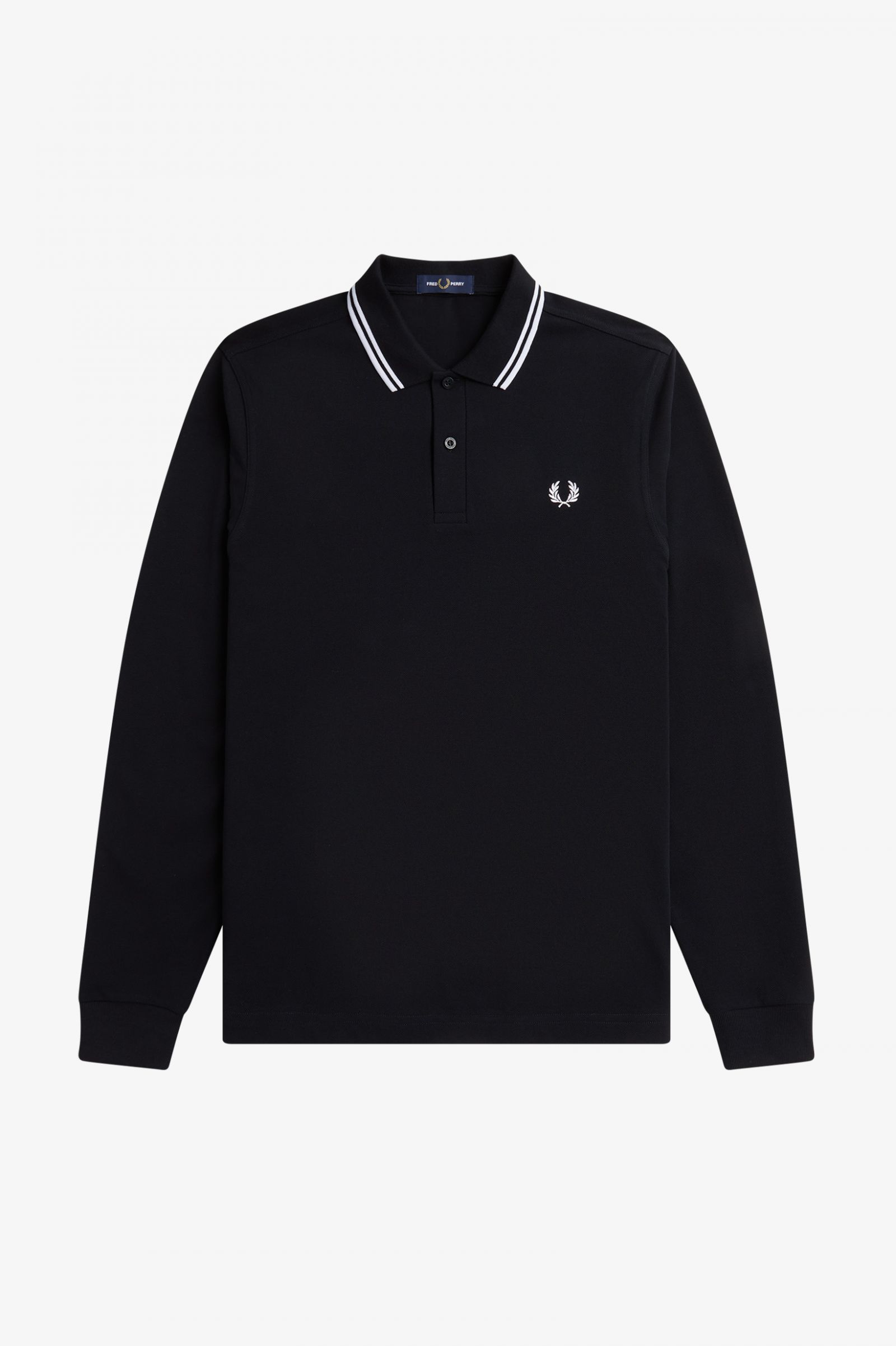 Rave Graphic Long Sleeve Fred Perry Shirt Black 7038515