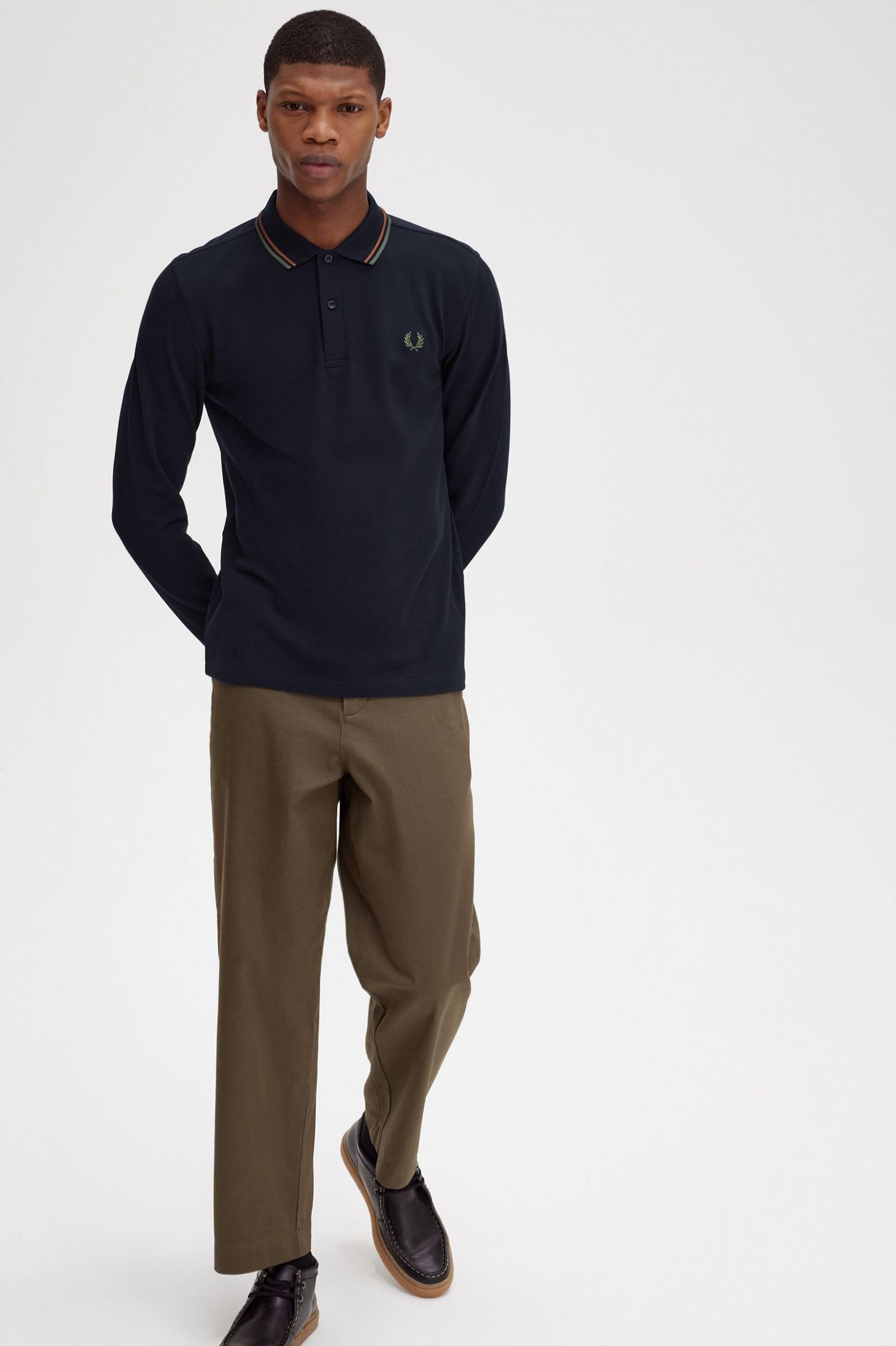 The Fred Perry ShirtM3636 Navy / Nut Flake / Field Green 7039003