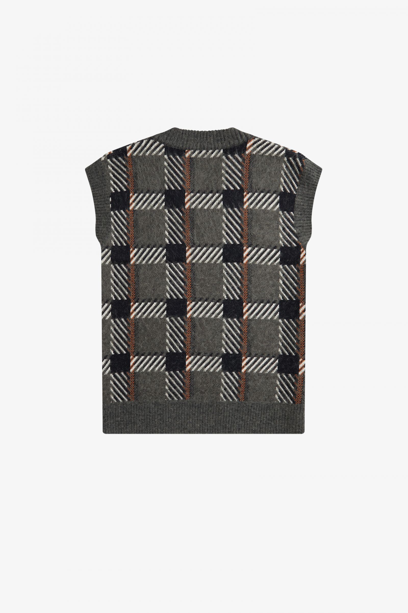 Glitch Tartan Knitted Tank Field Green 7038700