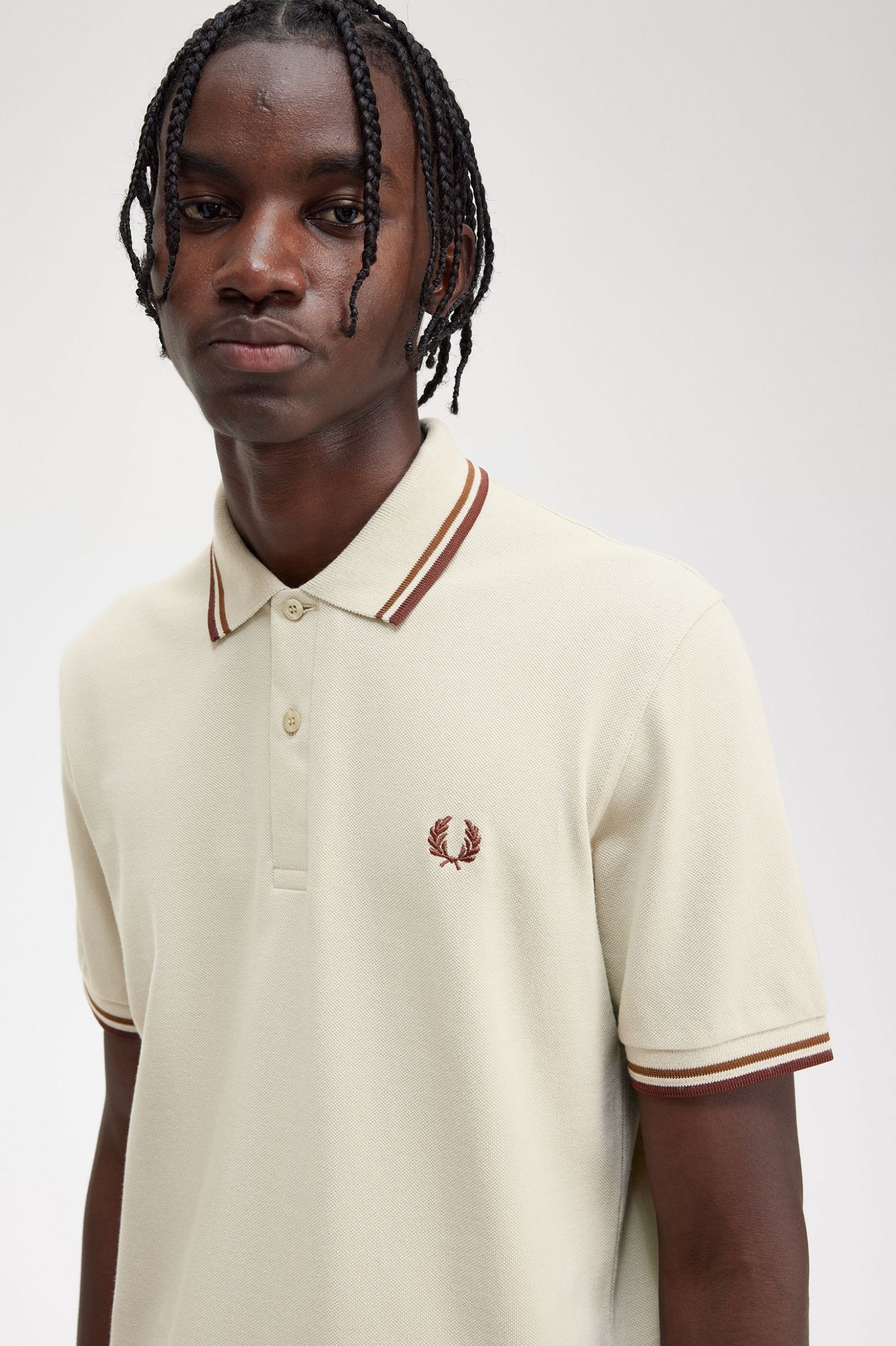 The Fred Perry ShirtM12 Oatmeal / Dark Caramel / Whisky Brown 7039035