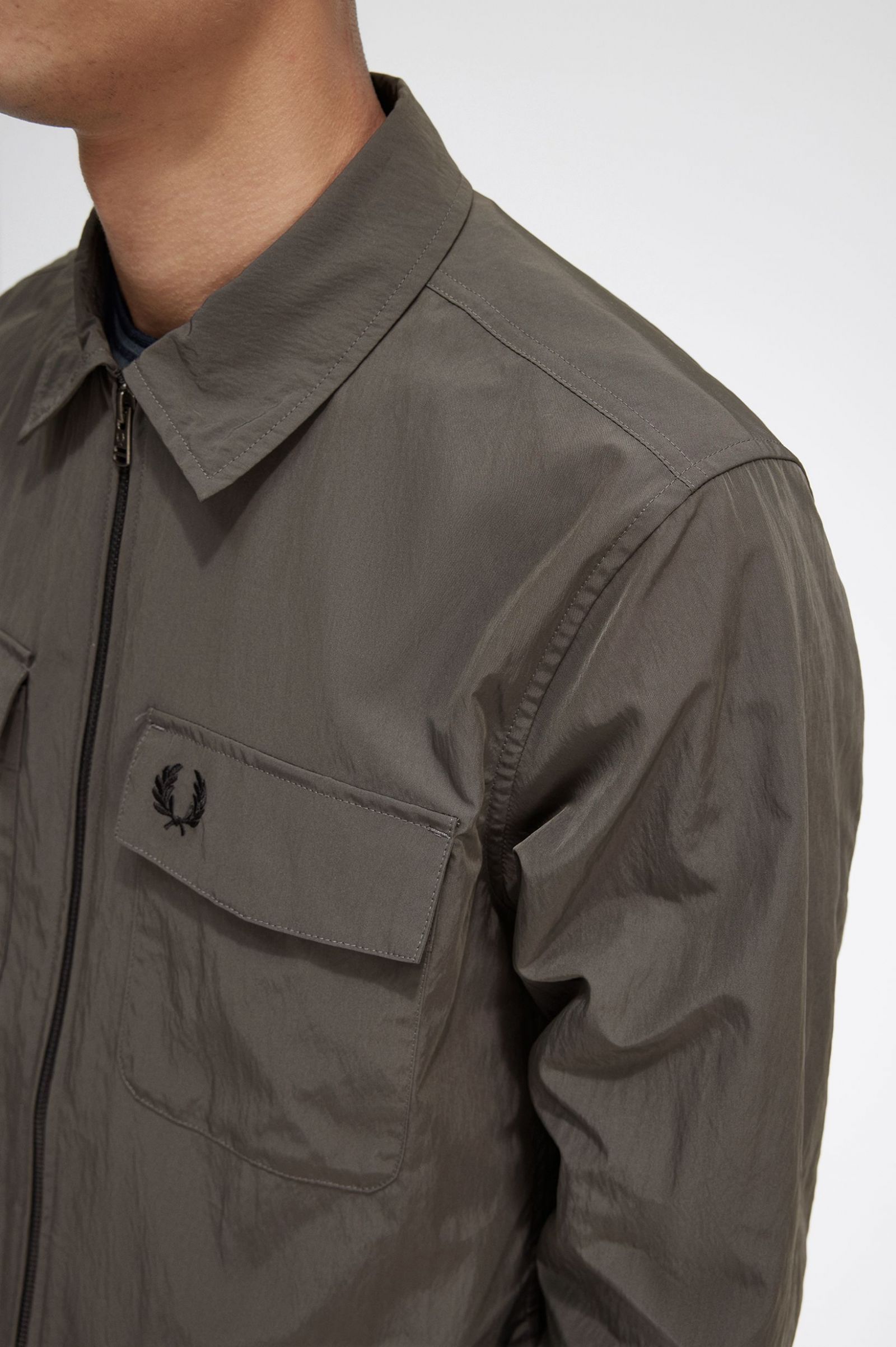 Lightweight Zip-Through Overshirt Field Green 7038478