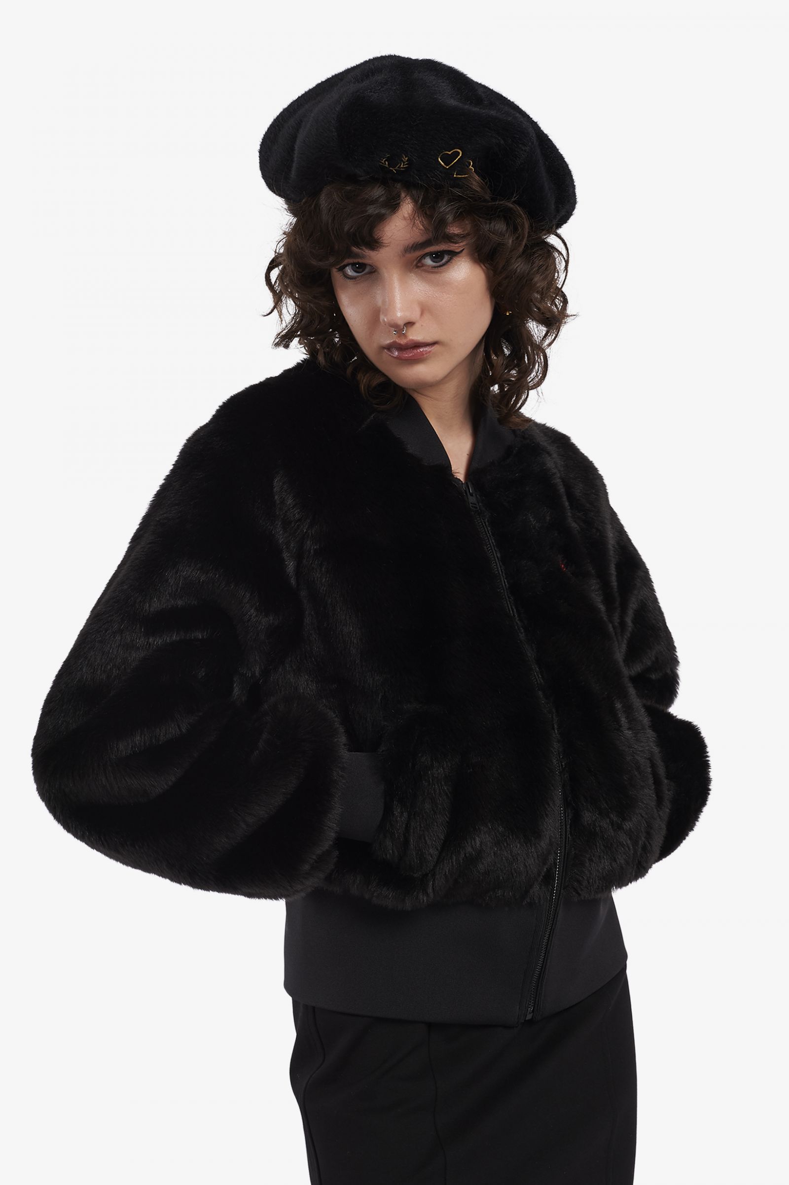 Amy Winehouse FoundationEmbroidered  Beret Tonal Leopard 7037915