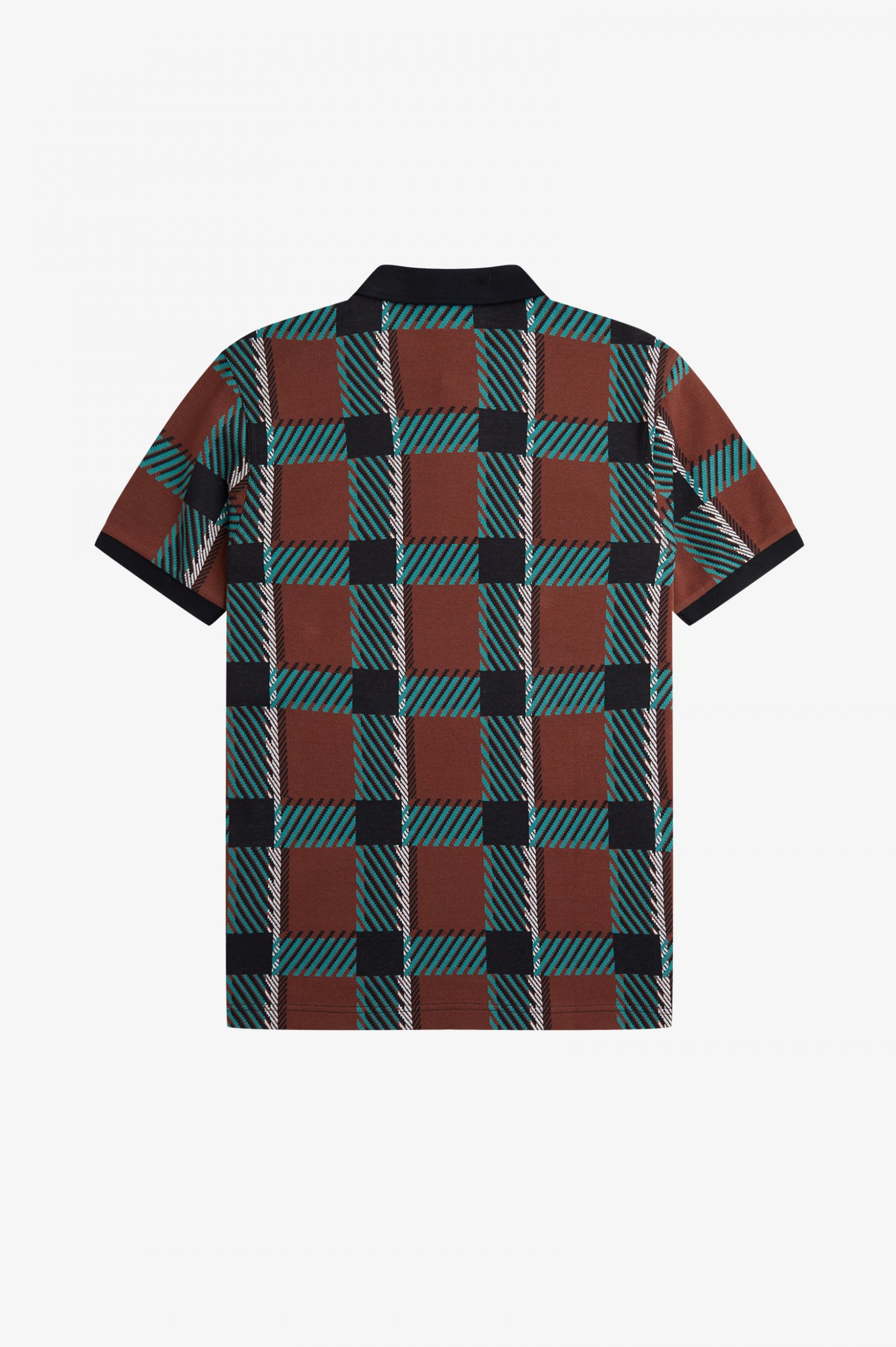 Glitch Tartan Polo Shirt Whisky Brown 7038439