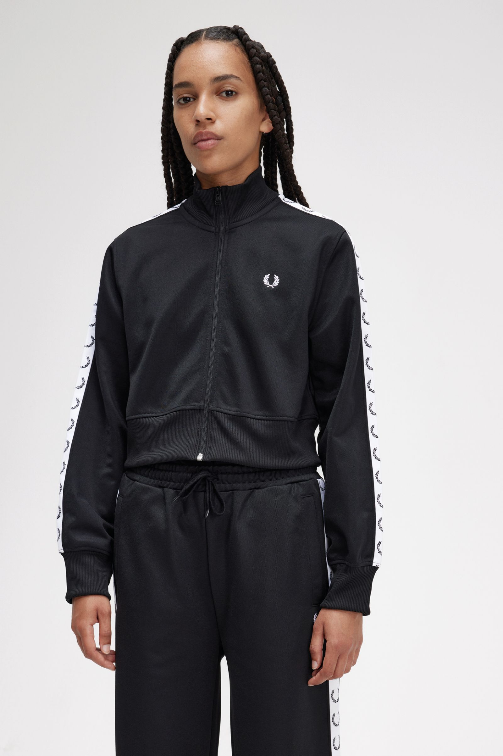 Cropped Taped Track Jacket Black 7039274