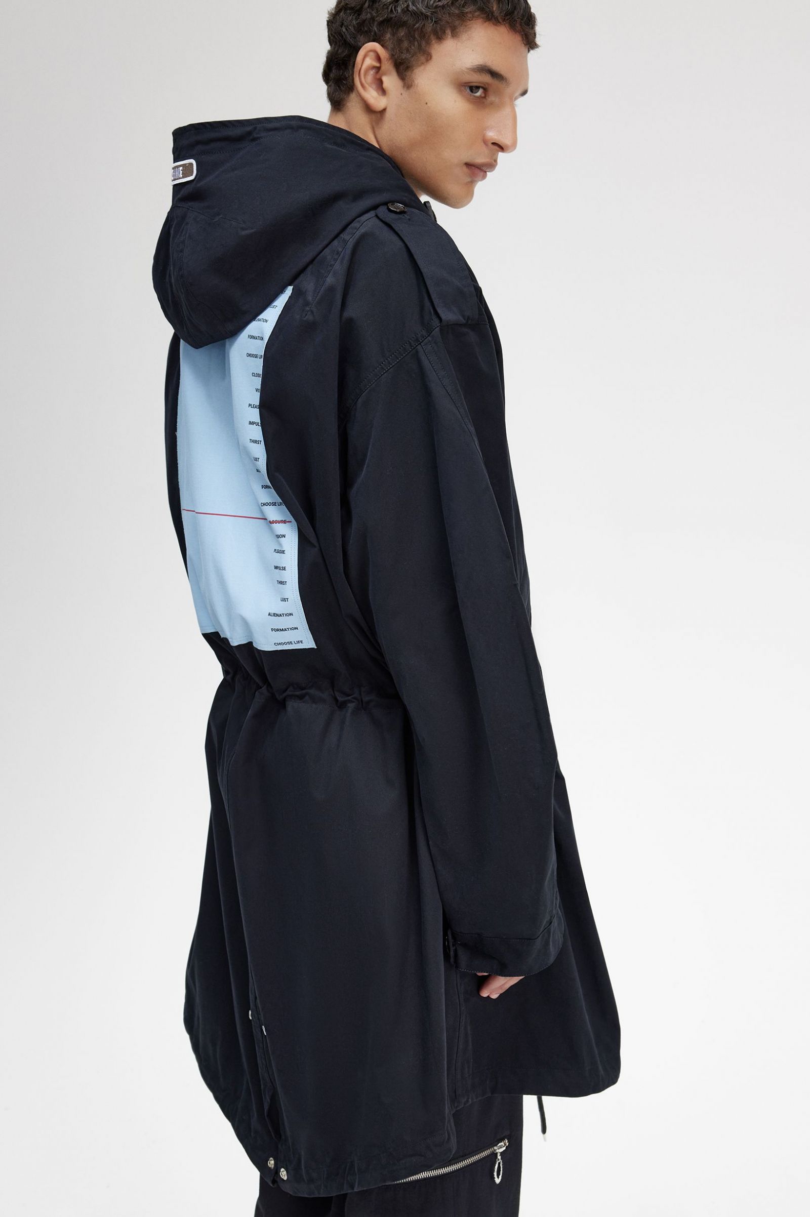 Raf SimonsPrinted Patch Parka Navy 7038293