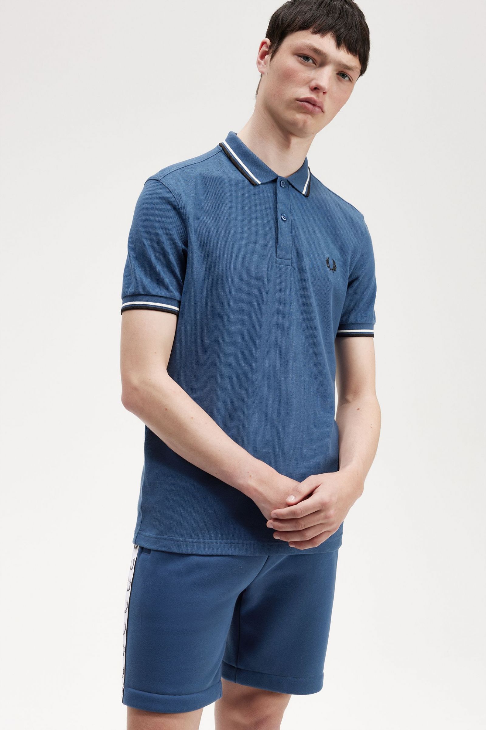 The Fred Perry ShirtM3600 Midnight Blue / Snow White / Black 7039025