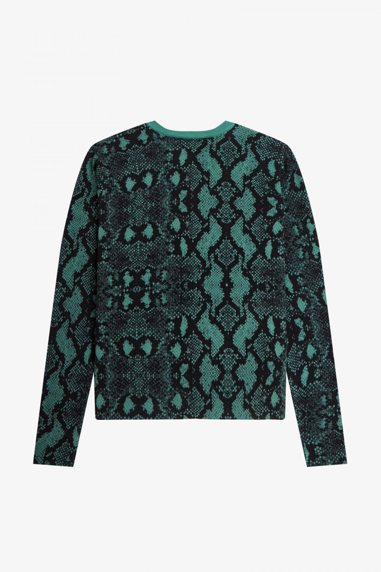 Amy Winehouse FoundationSnake Print Cardigan Deep Mint 7039221