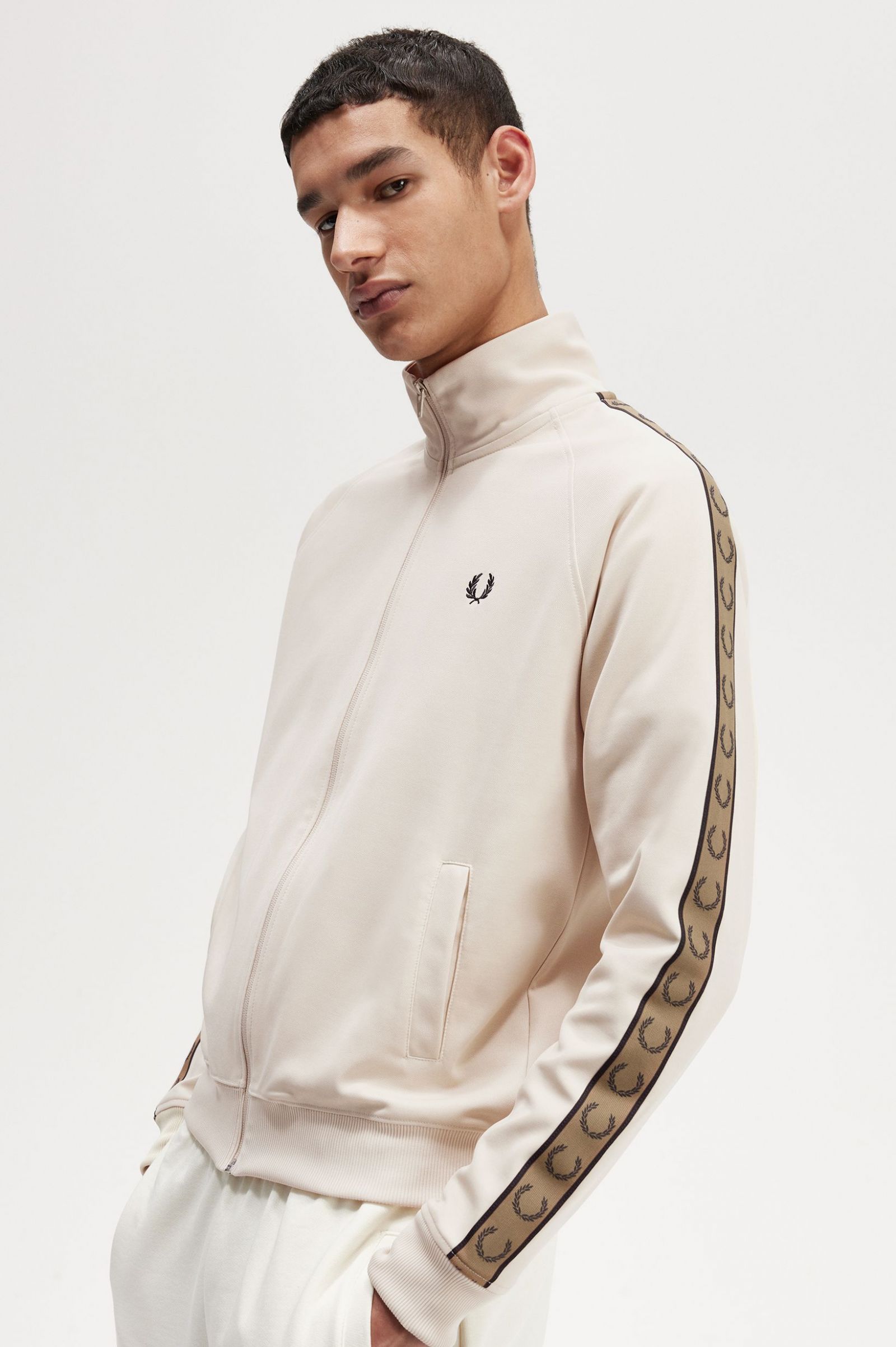 Contrast Tape Track Jacket Oatmeal / Shaded Stone 7039127