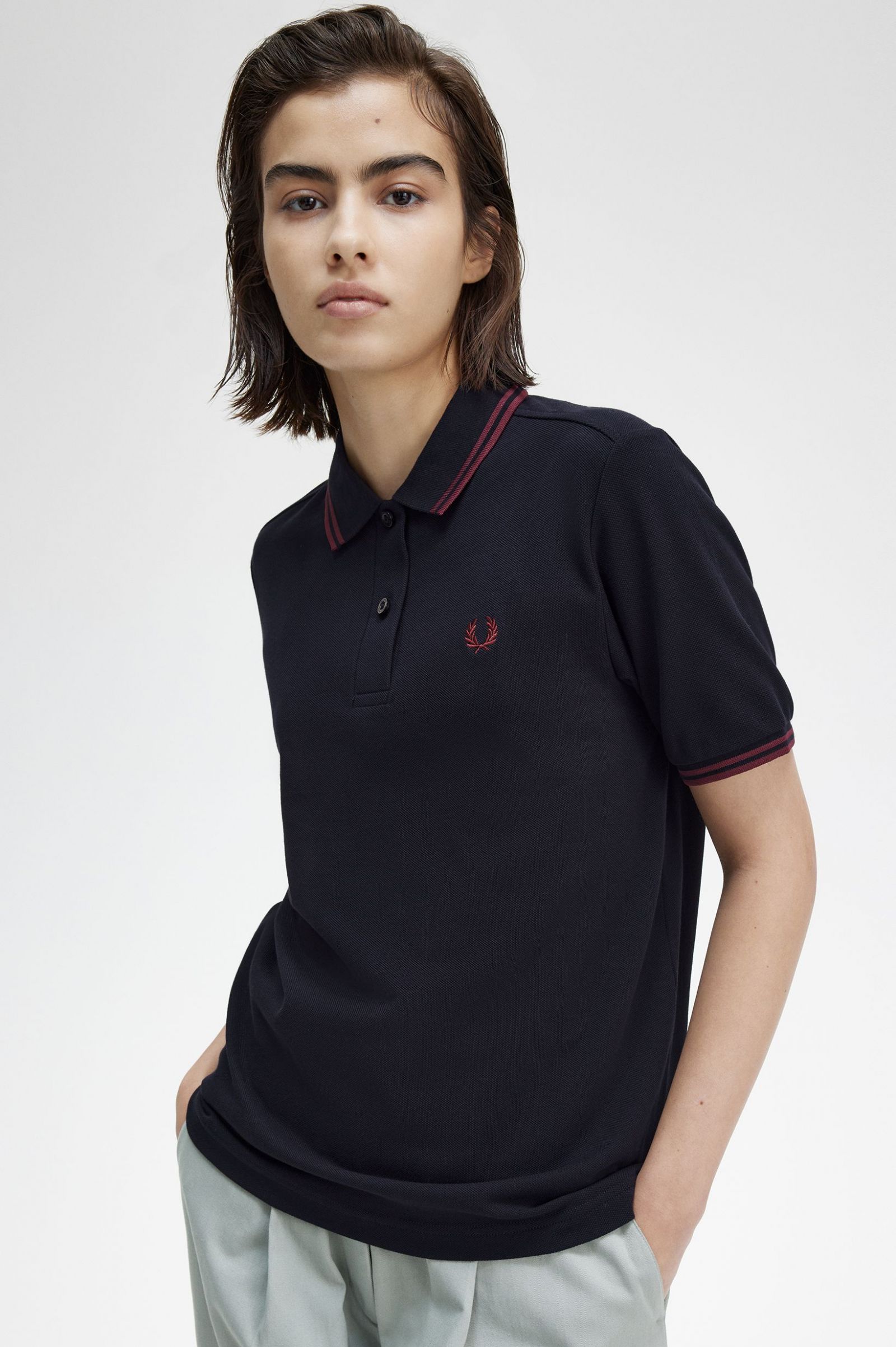 The Fred Perry ShirtG3600 Navy / Oxblood / Oxblood 7039449