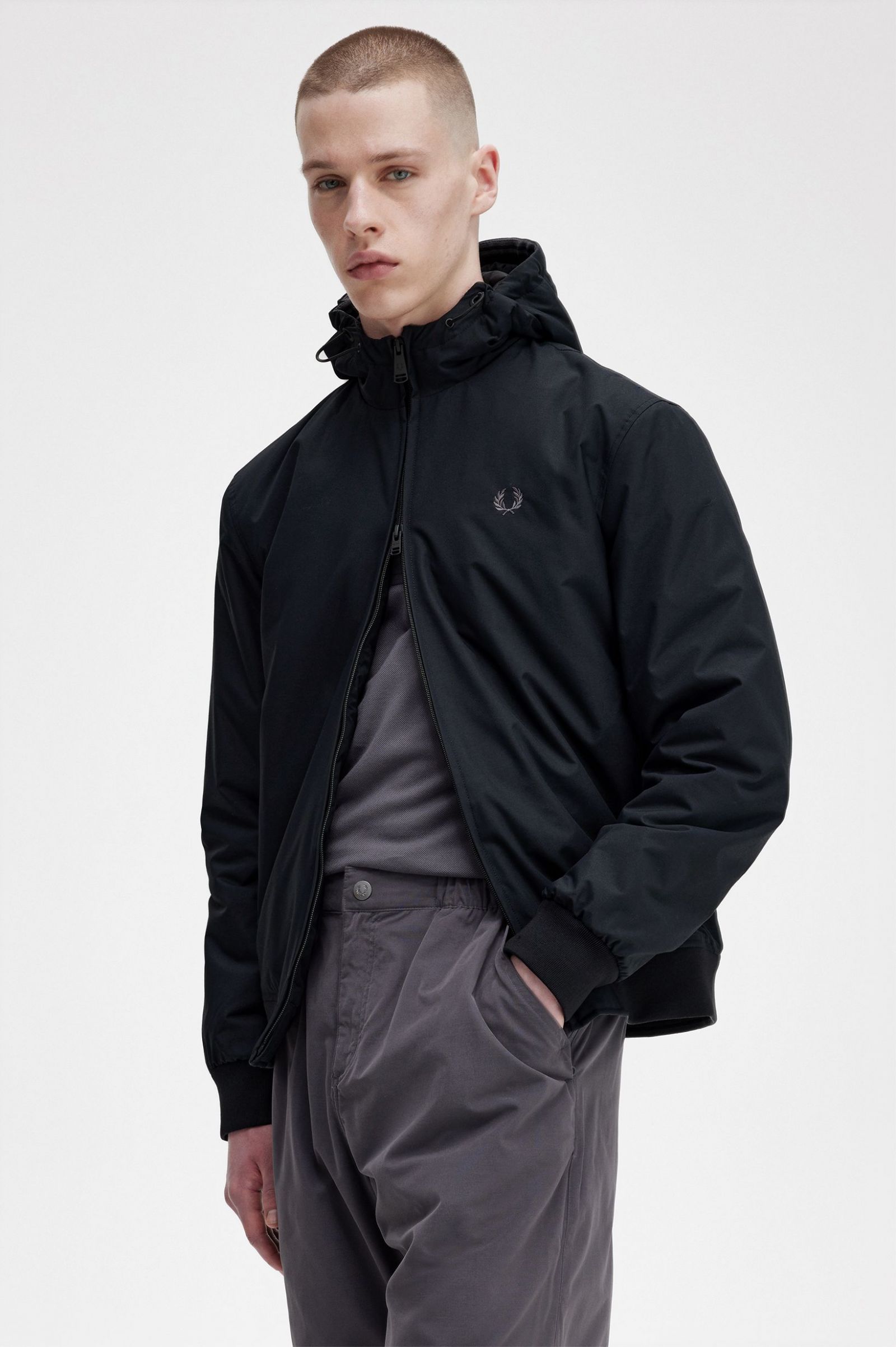 Padded Hooded Brentham Jacket Black / Gunmetal 7038361