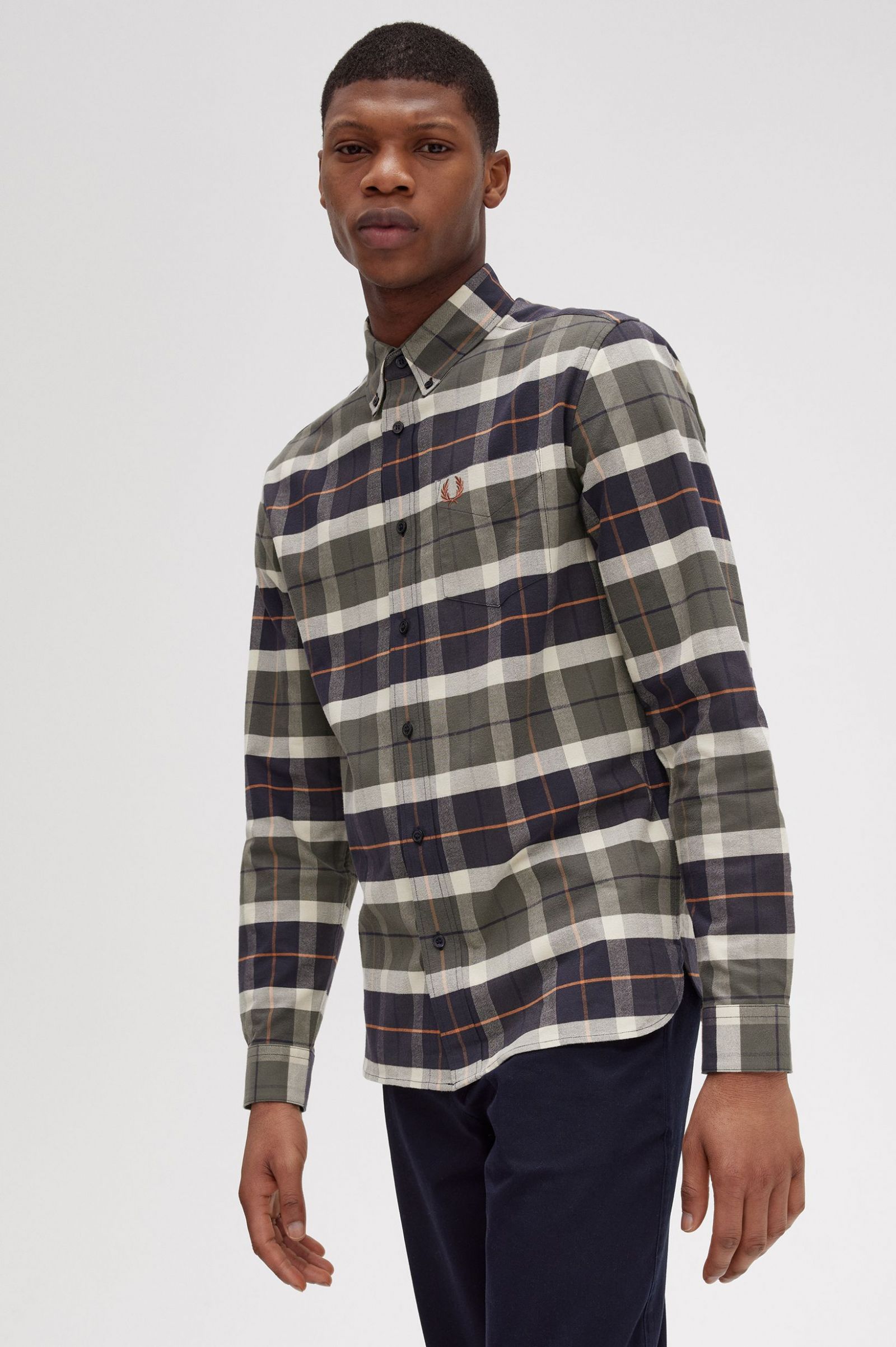 Brushed Tartan Shirt Field Green 7038681